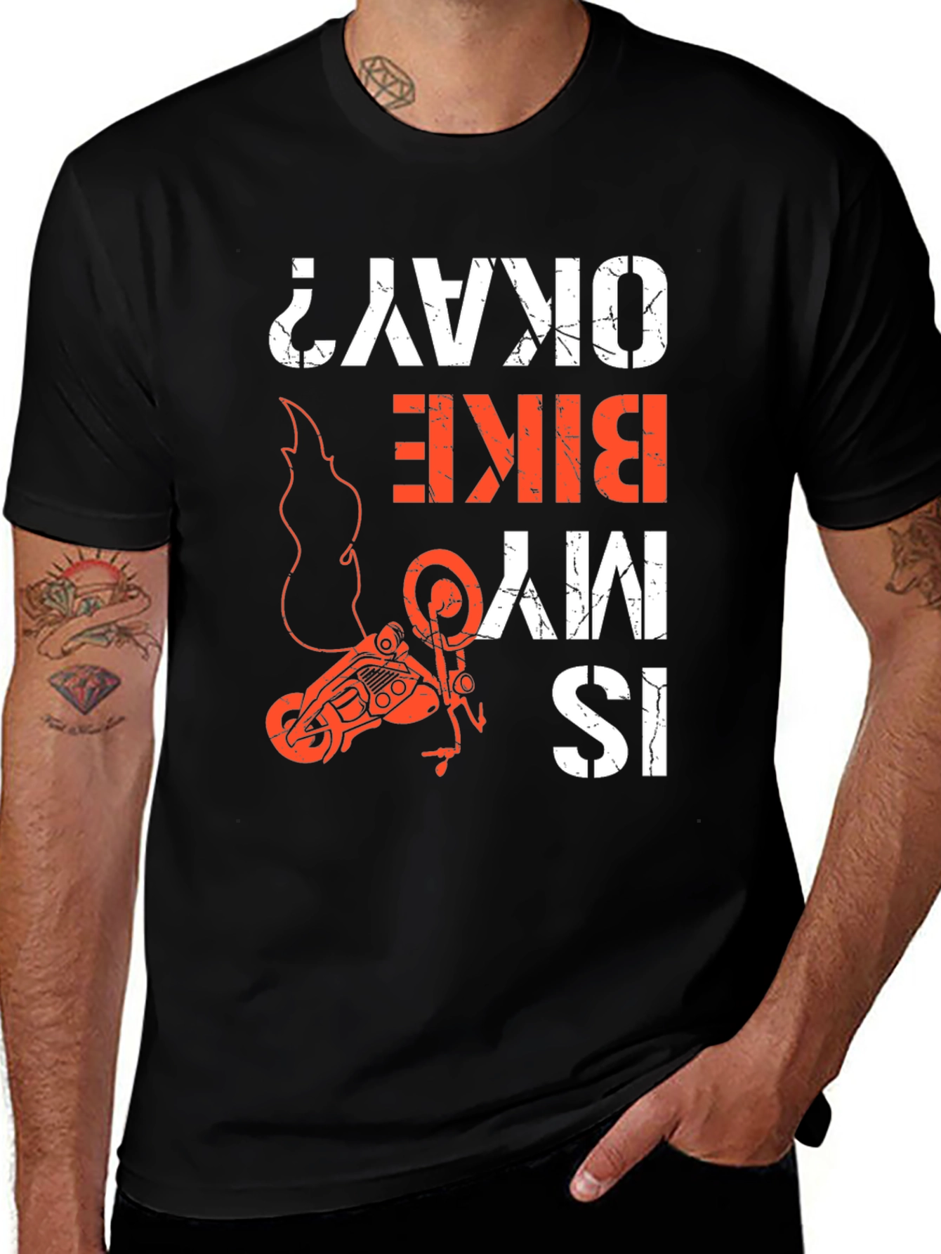 Variant 30 of Is My Bike Okay? Graphic Tee - Motorcycle T-Shirt