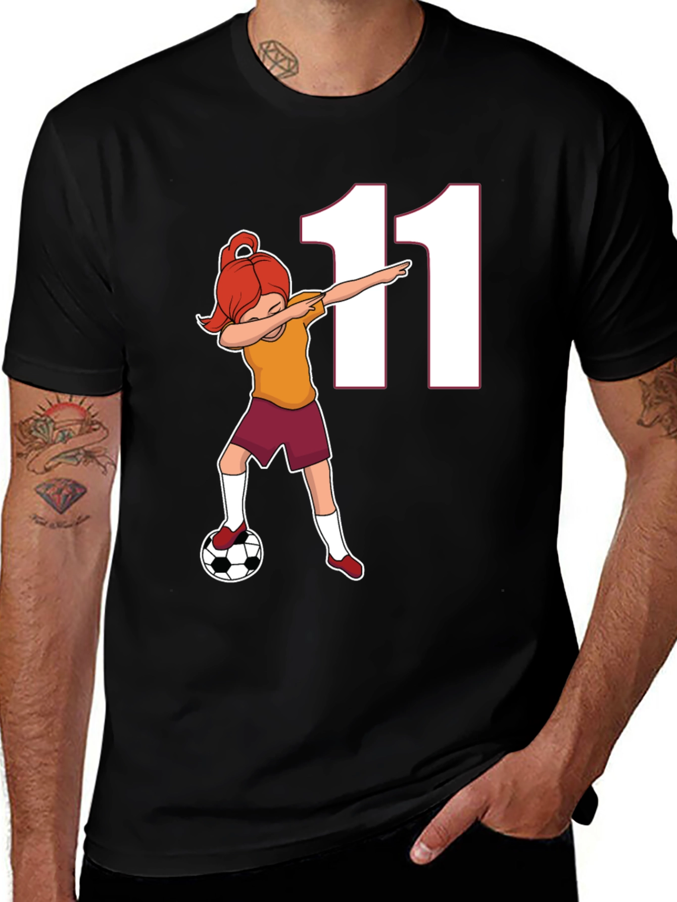 Variant 16 of Soccer Girl Dab T-Shirt Number 11