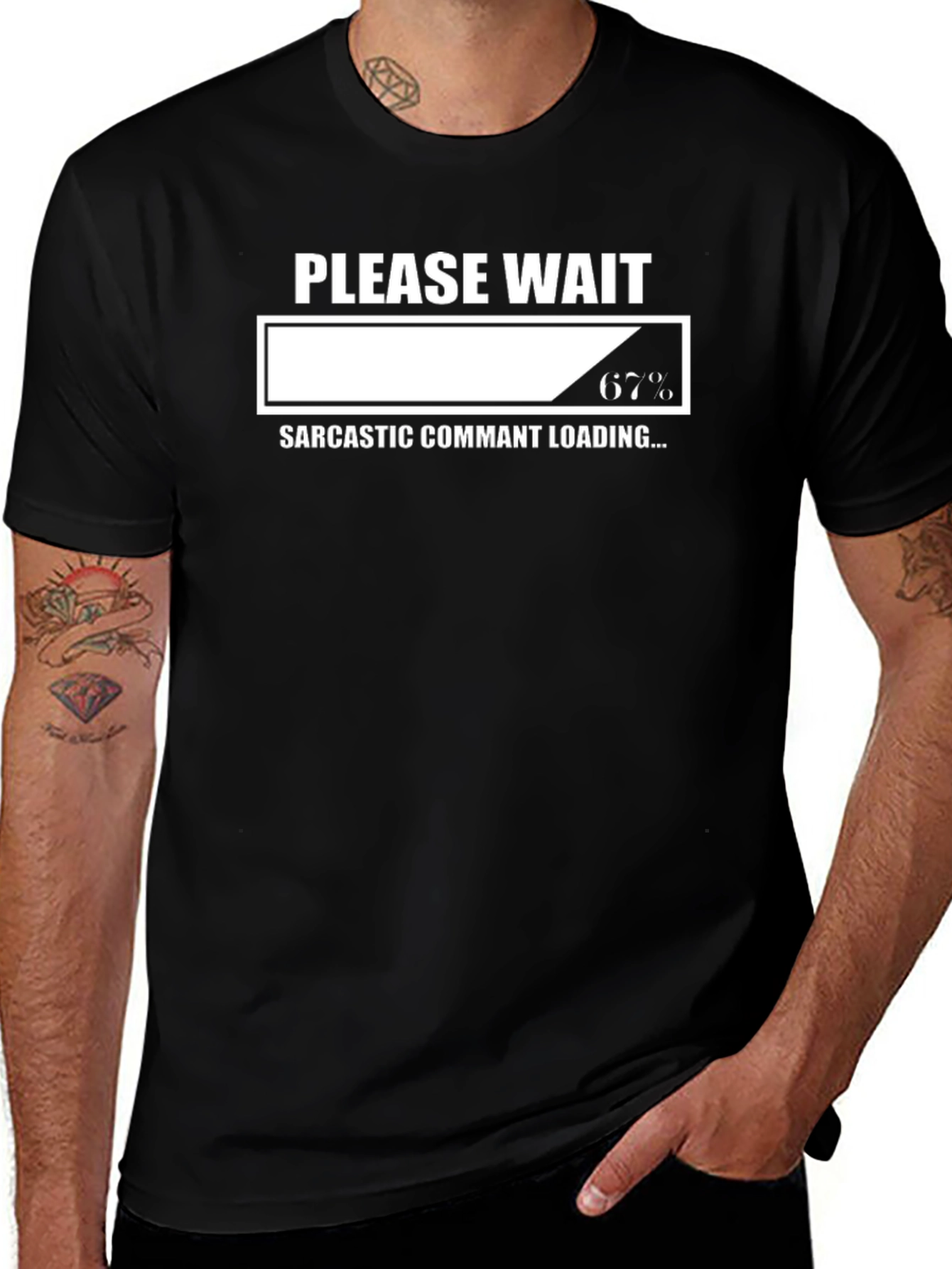 Variant 30 of Sarcastic Comment Loading Men's Black Tee