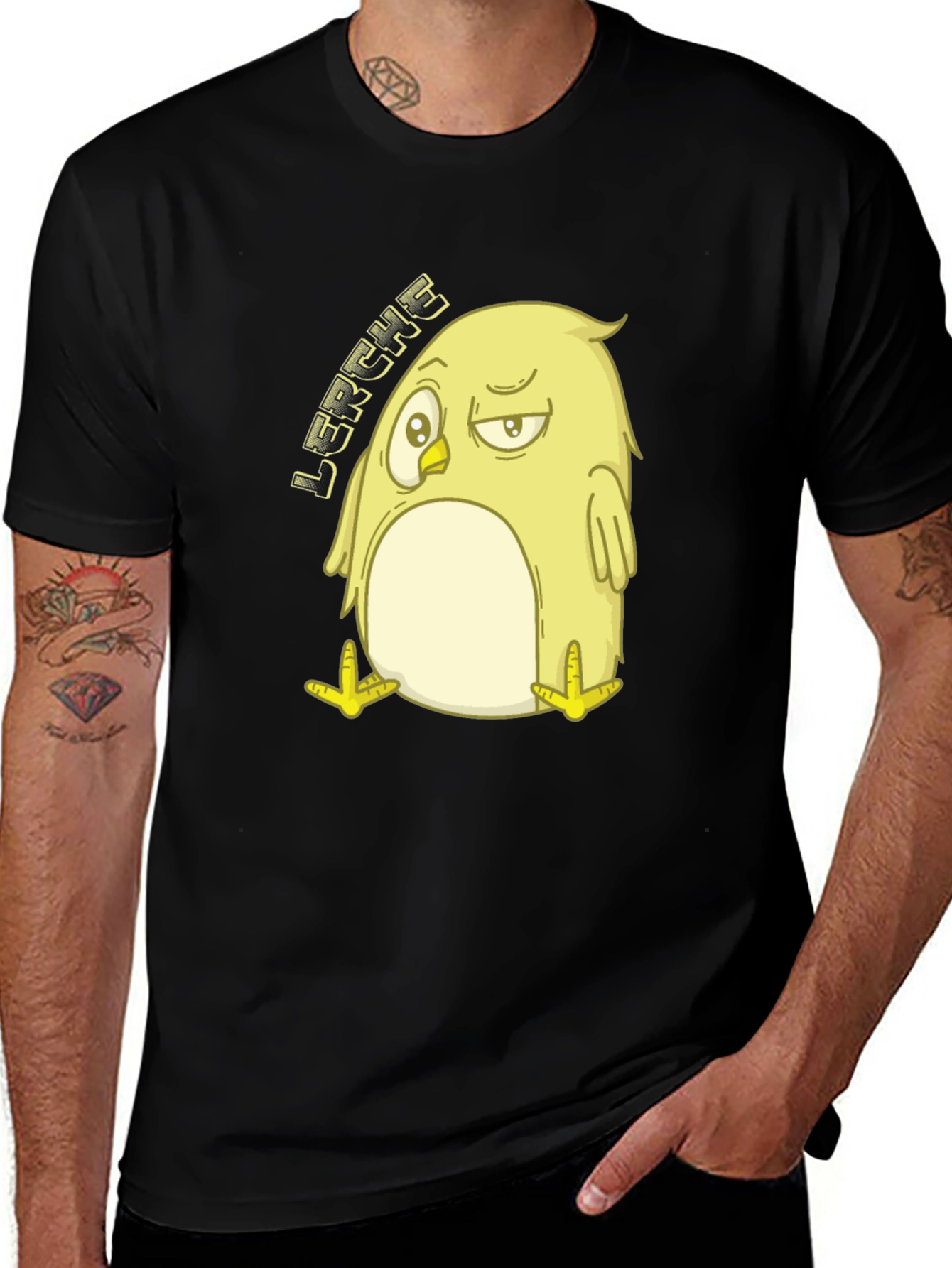 Variant 21 of Funny Bird Graphic Tee - Black Casual T-Shirt