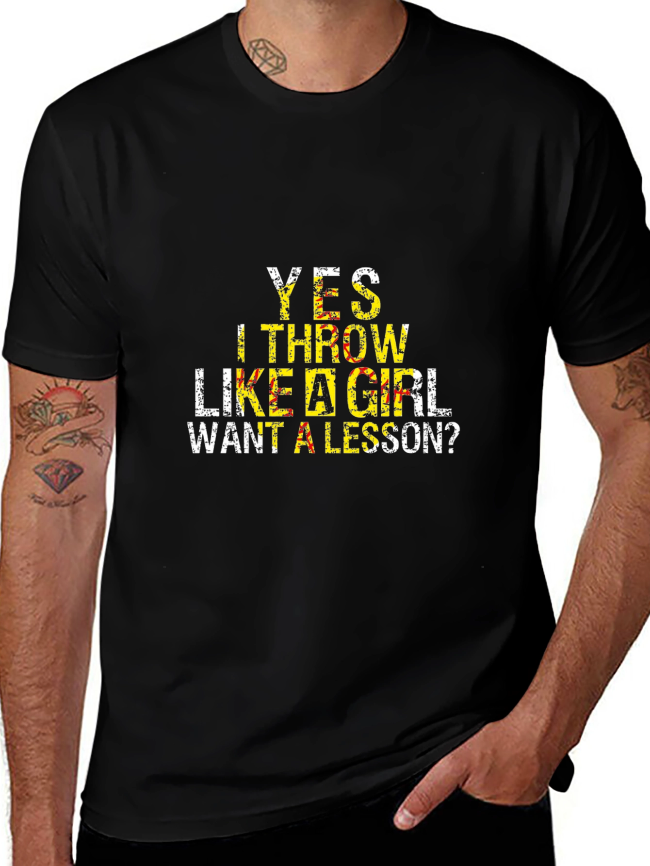 Variant 7 of Yes I Throw Like A Girl T-Shirt