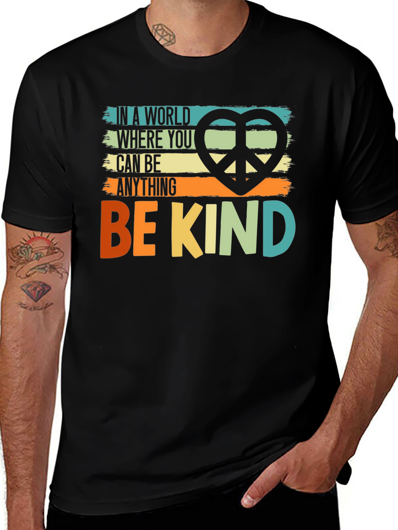 Variant 21 of Be Kind T-Shirt - Peace Sign Graphic Tee
