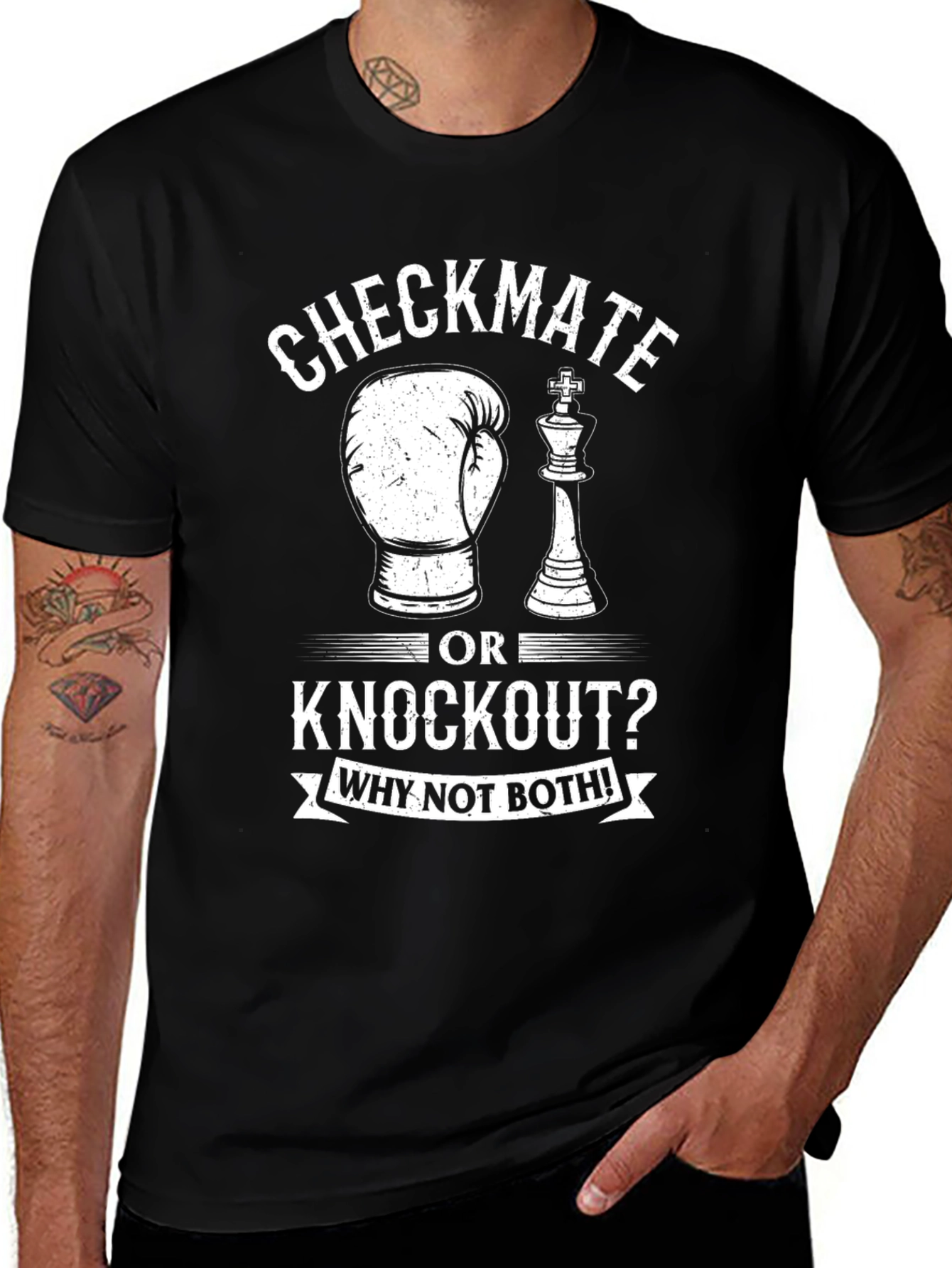 Variant 23 of Checkmate or Knockout T-Shirt - Why Not Both!