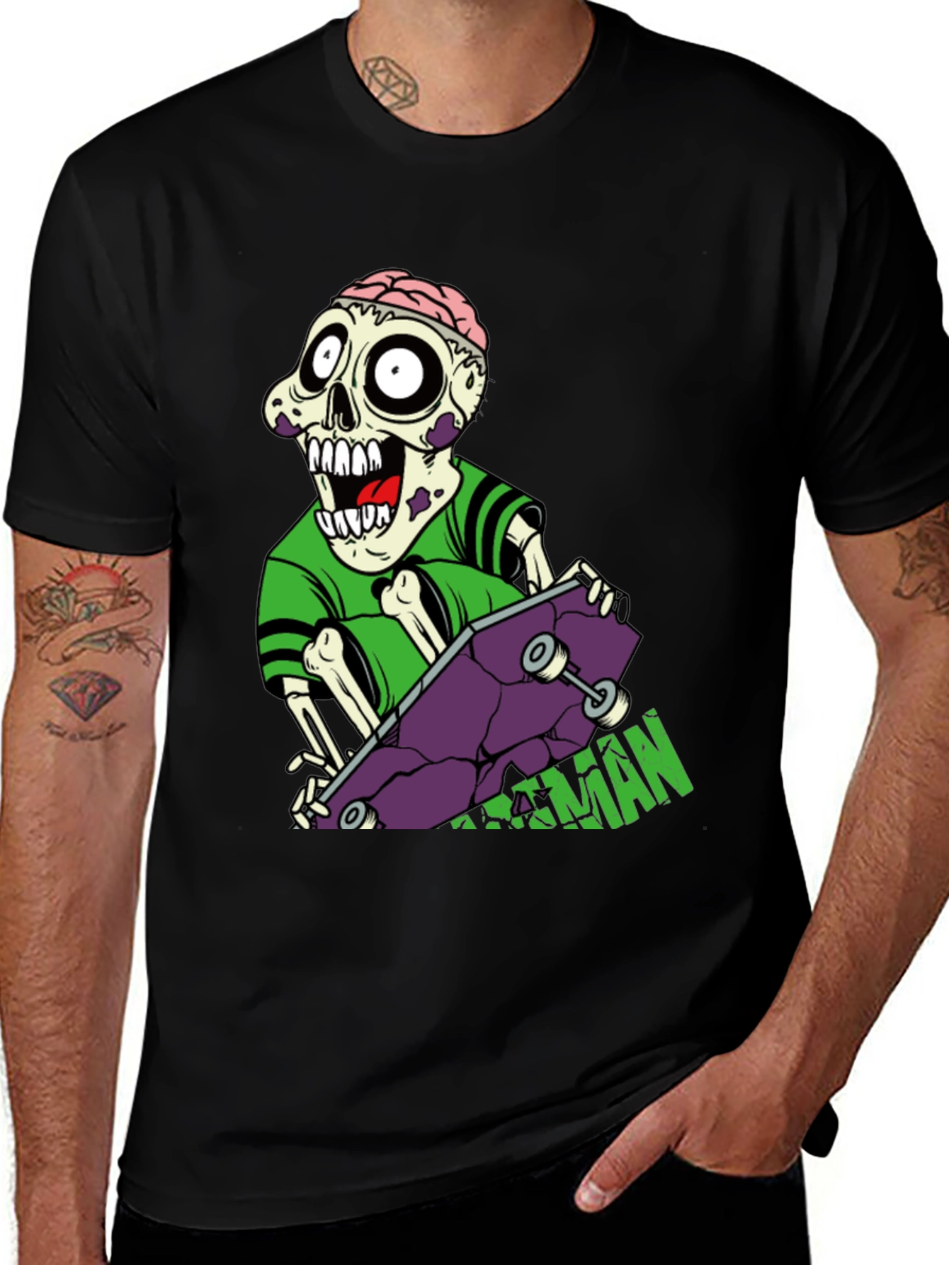 Variant 8 of Zombie Skateboard T-Shirt - Cool Graphic Tee