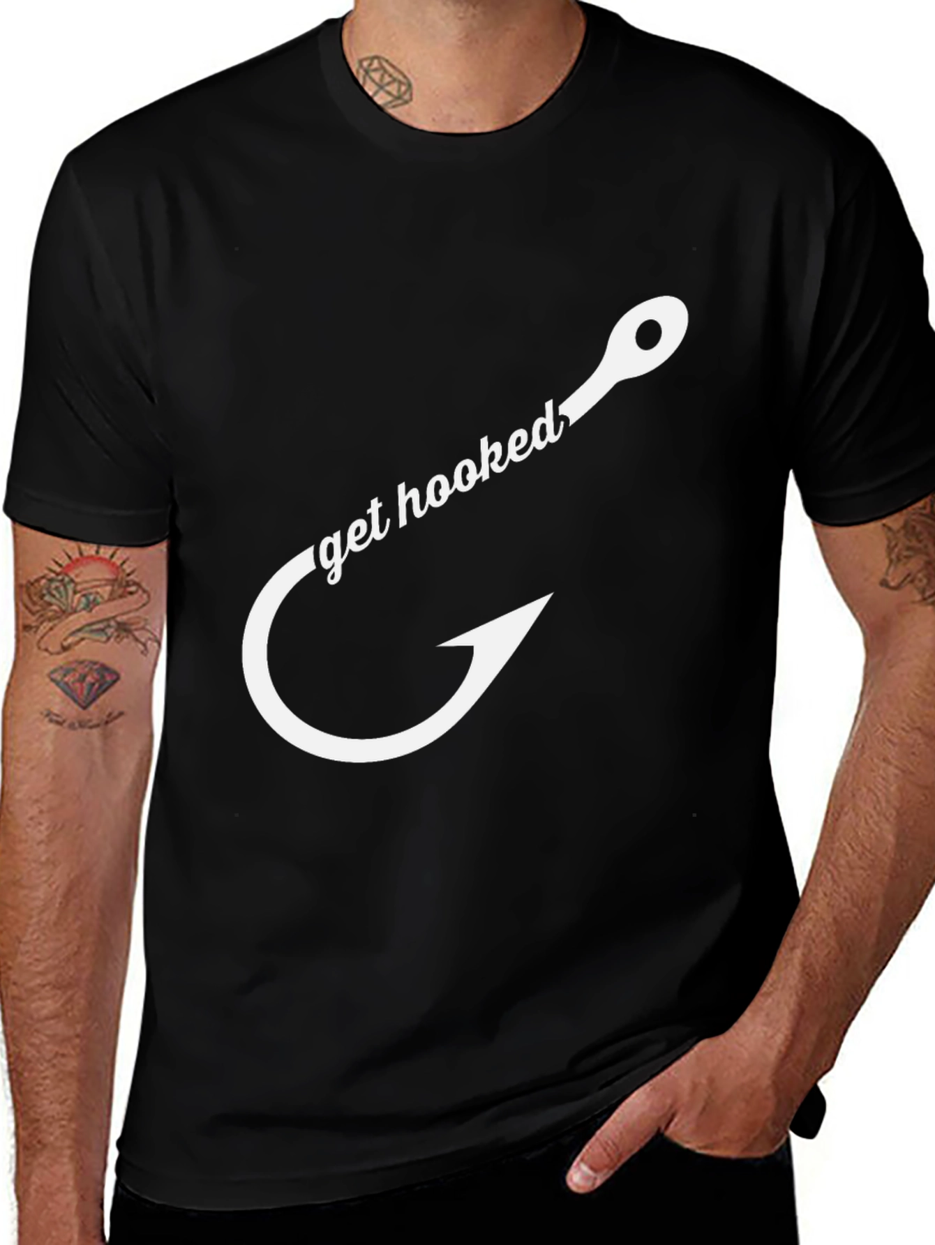 Variant 30 of Get Hooked Fishing T-Shirt - Stylish Angler Tee