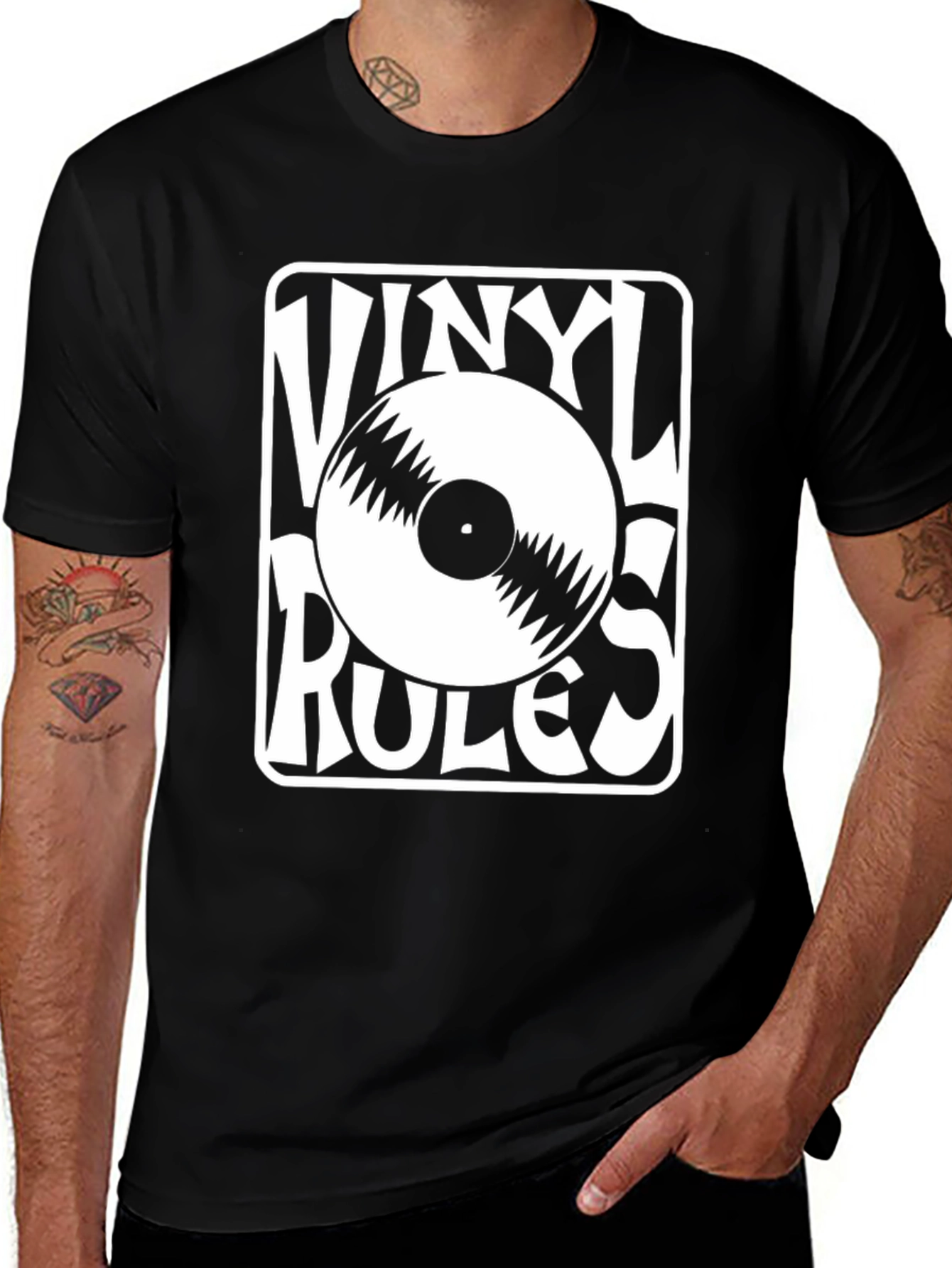 Variant 15 of Vinyl Rules Graphic Tee - Music Lover Shirt