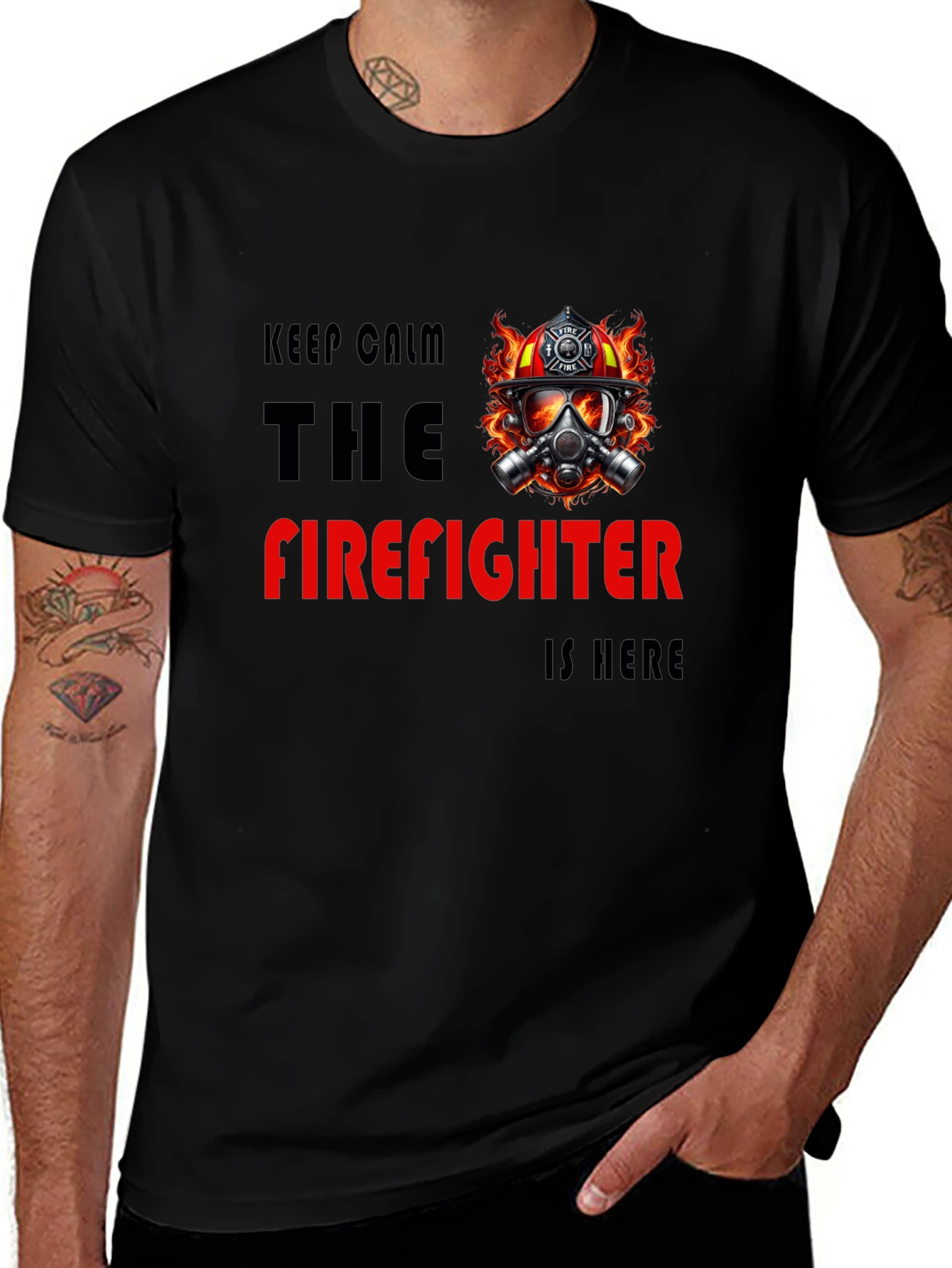 Variant 15 of Firefighter T-Shirt - Keep Calm Hero Design