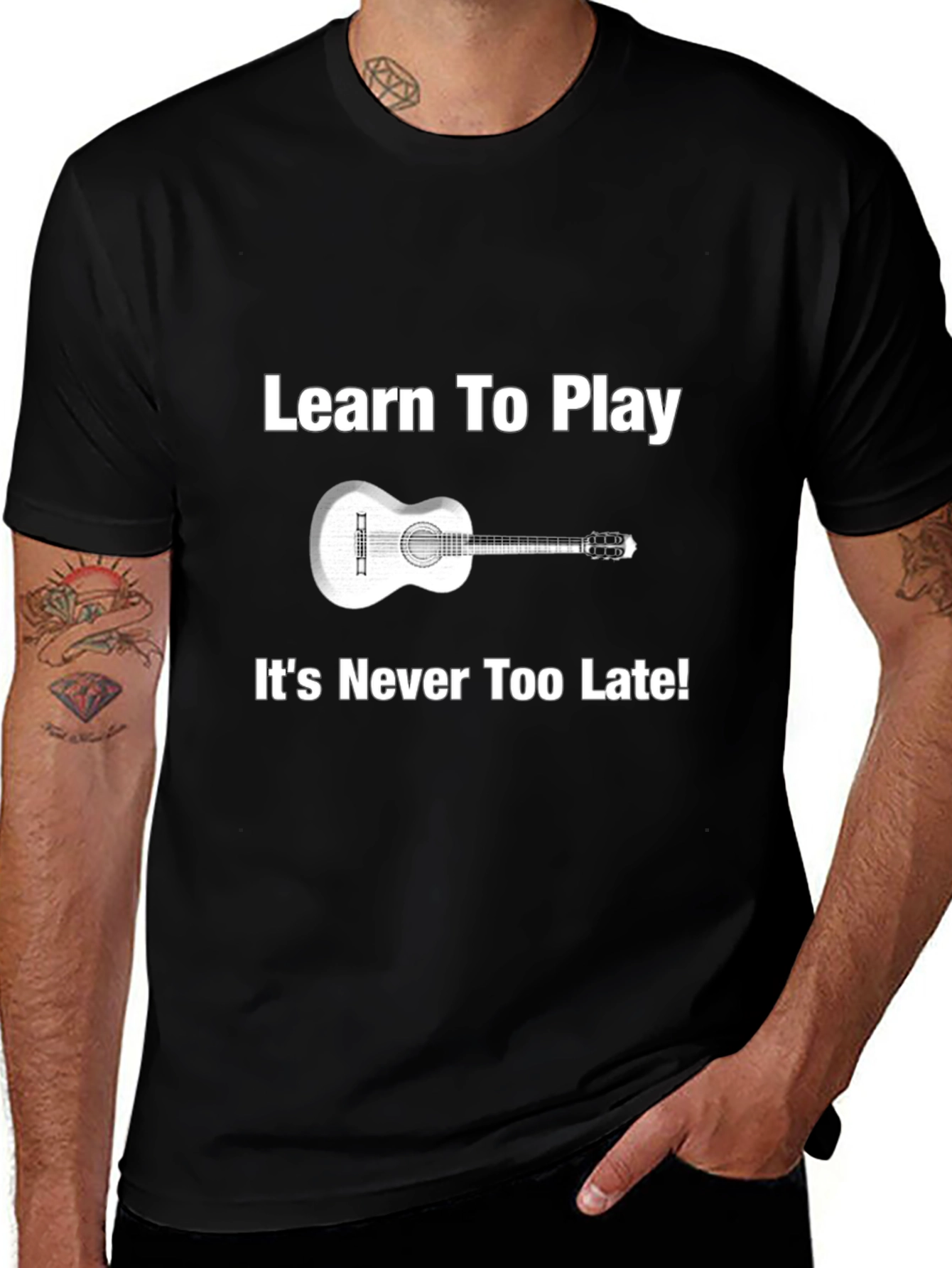 Variant 4 of Learn Guitar Tee - Never Too Late Music Shirt