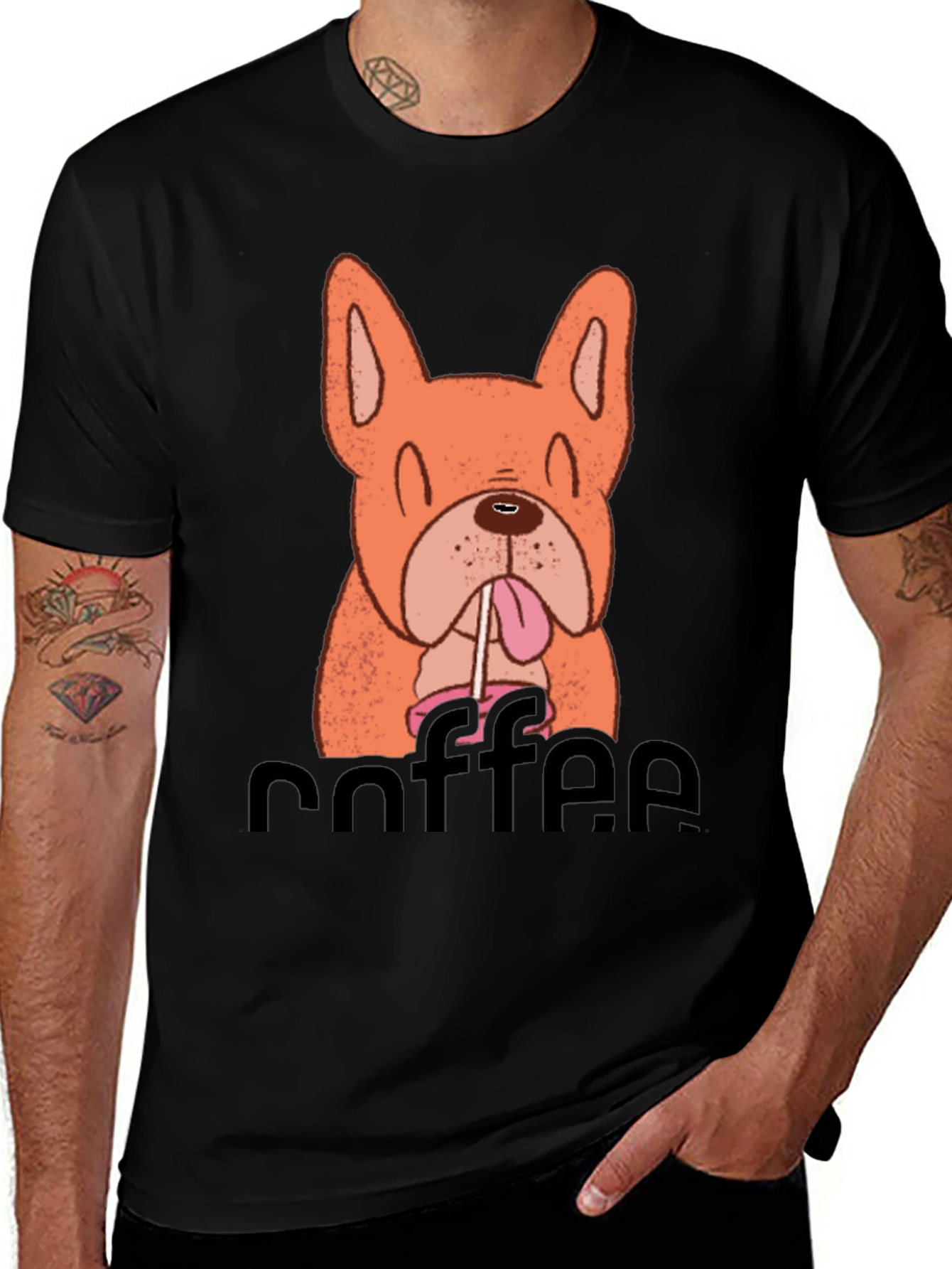 Variant 2 of Dog & Coffee Graphic T-Shirt - Unisex