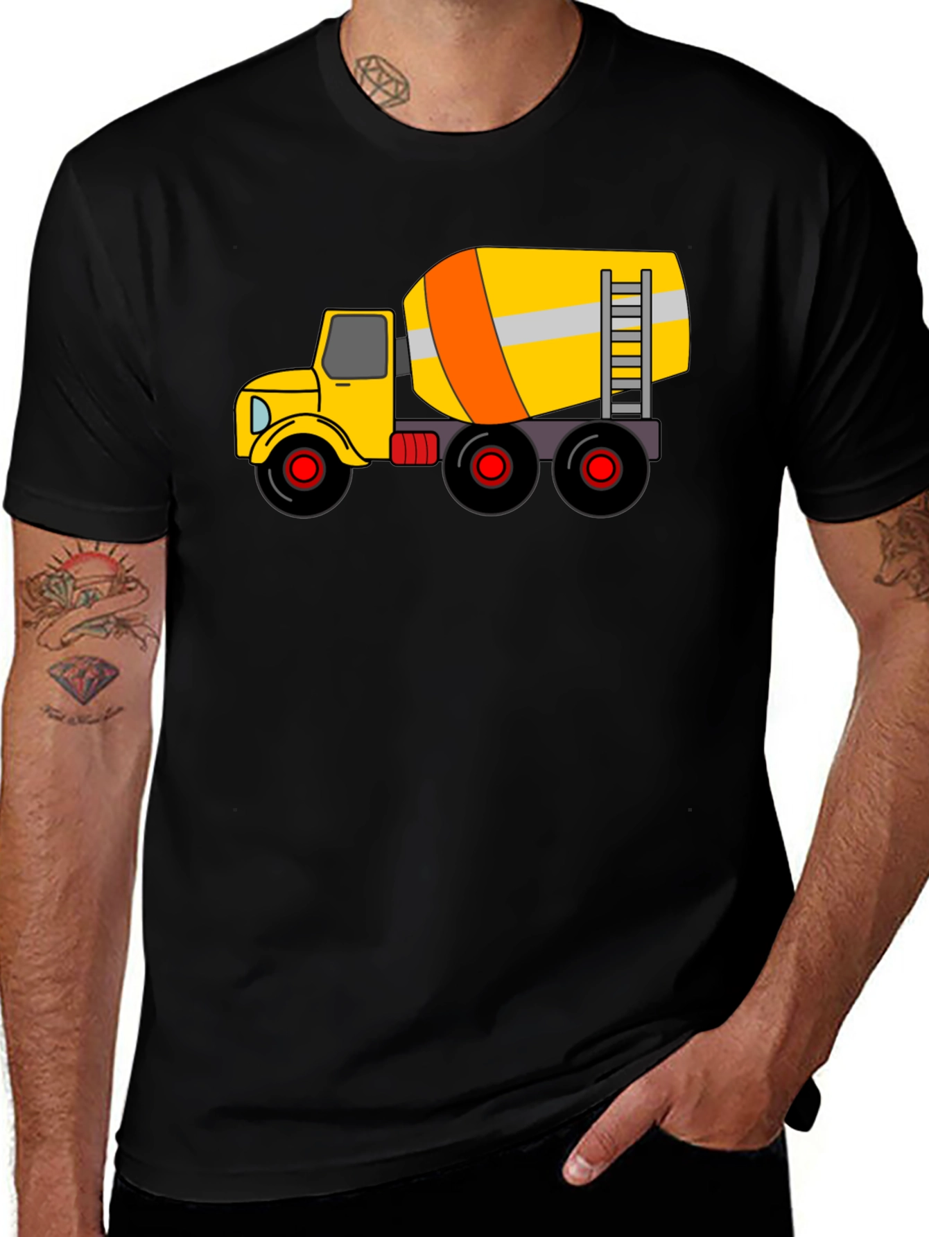Variant 3 of Cement Truck Graphic T-Shirt - Black