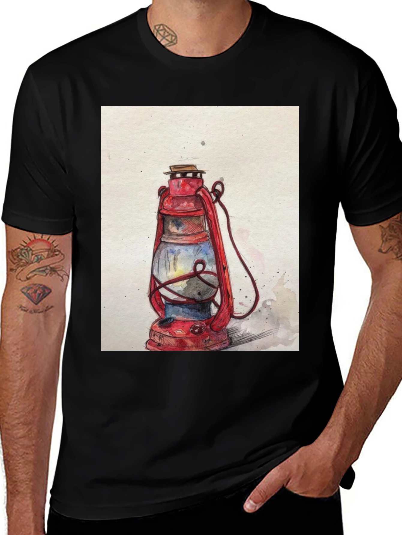 Variant 28 of Vintage Lantern Graphic Tee - Classic Style