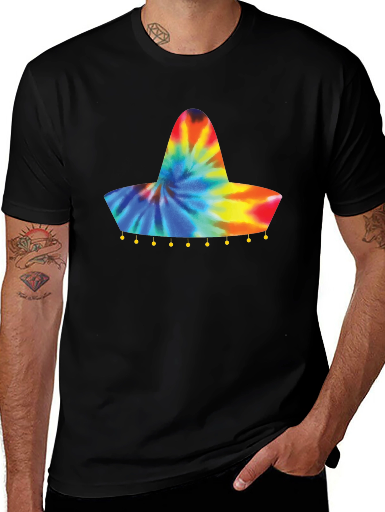 Variant 19 of Tie Dye Sombrero Graphic Tee