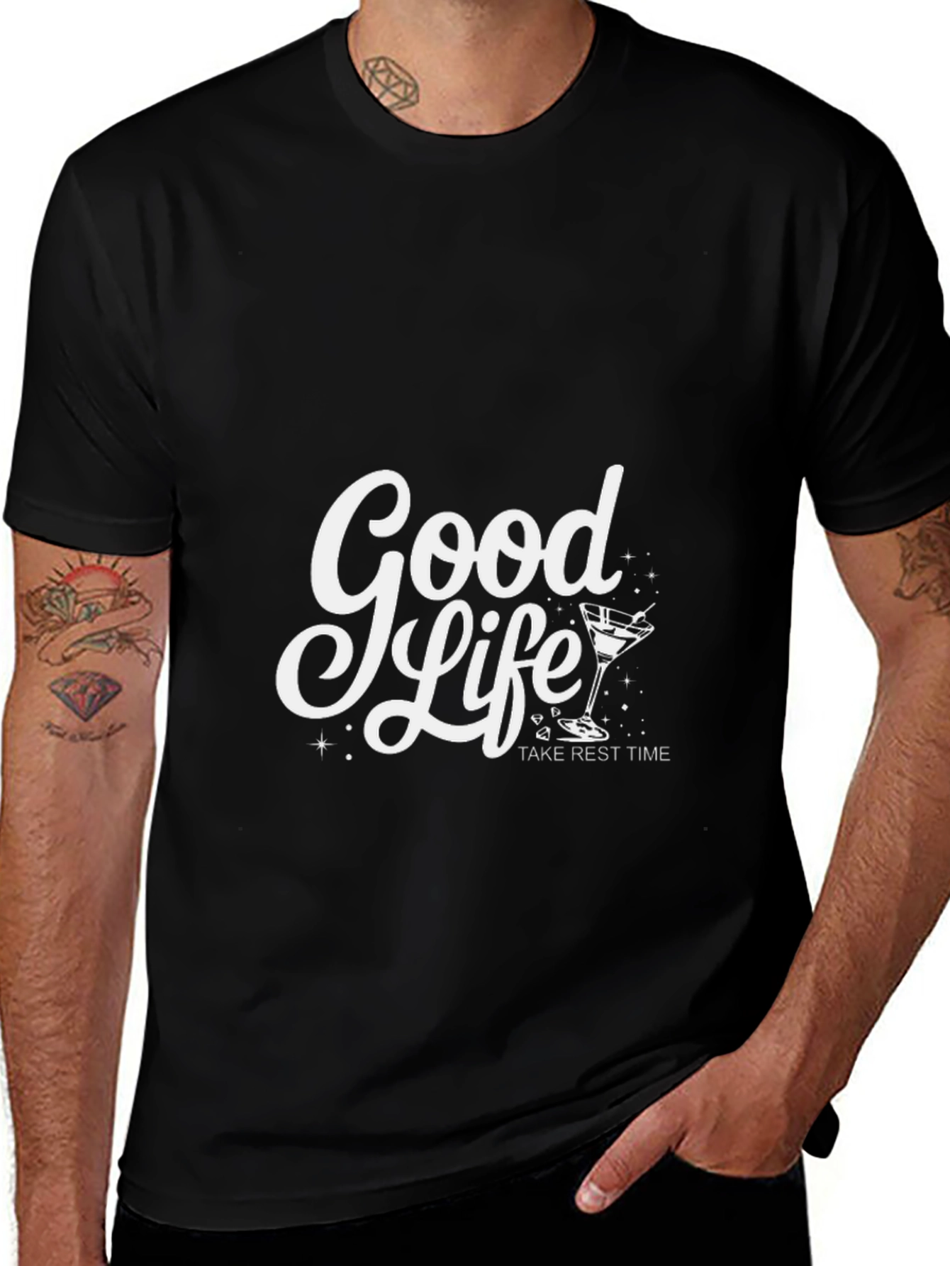 Variant 9 of Good Life Take Rest Time Black Graphic Tee