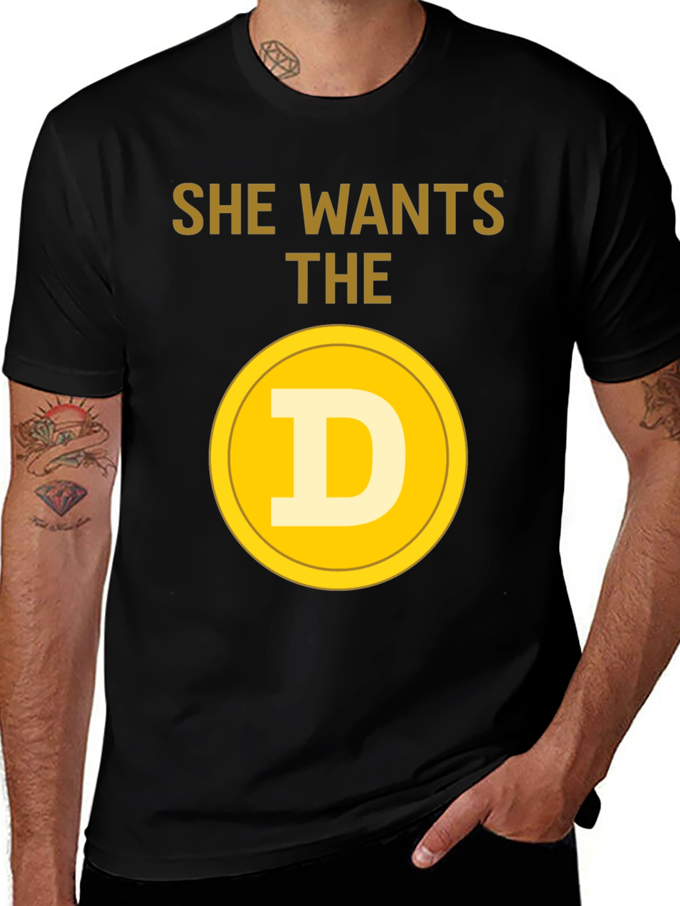 Variant 7 of She Wants The D Crypto T-Shirt - Bitcoin Meme