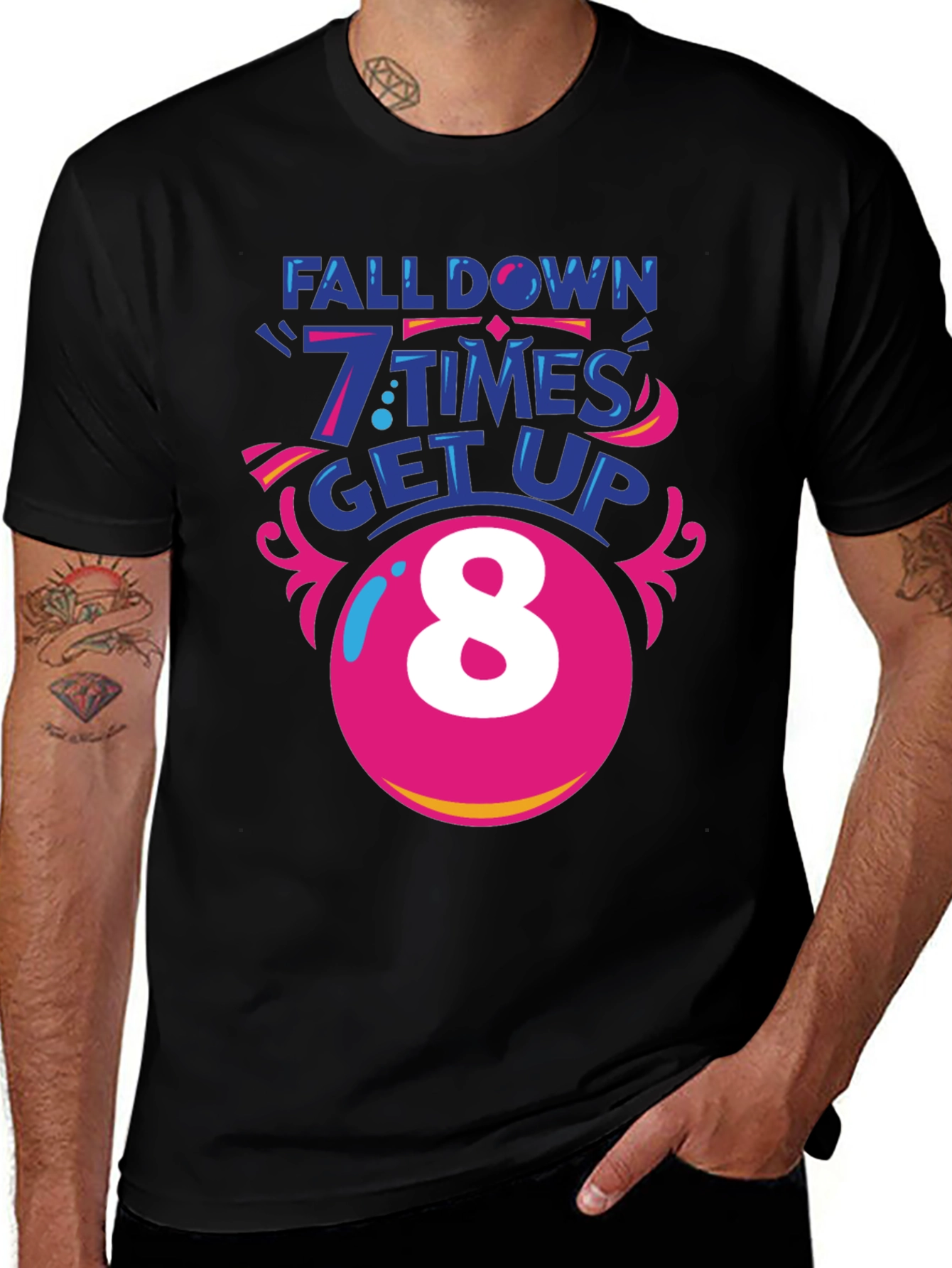 Variant 9 of Fall Down 7 Times Get Up 8 T-Shirt