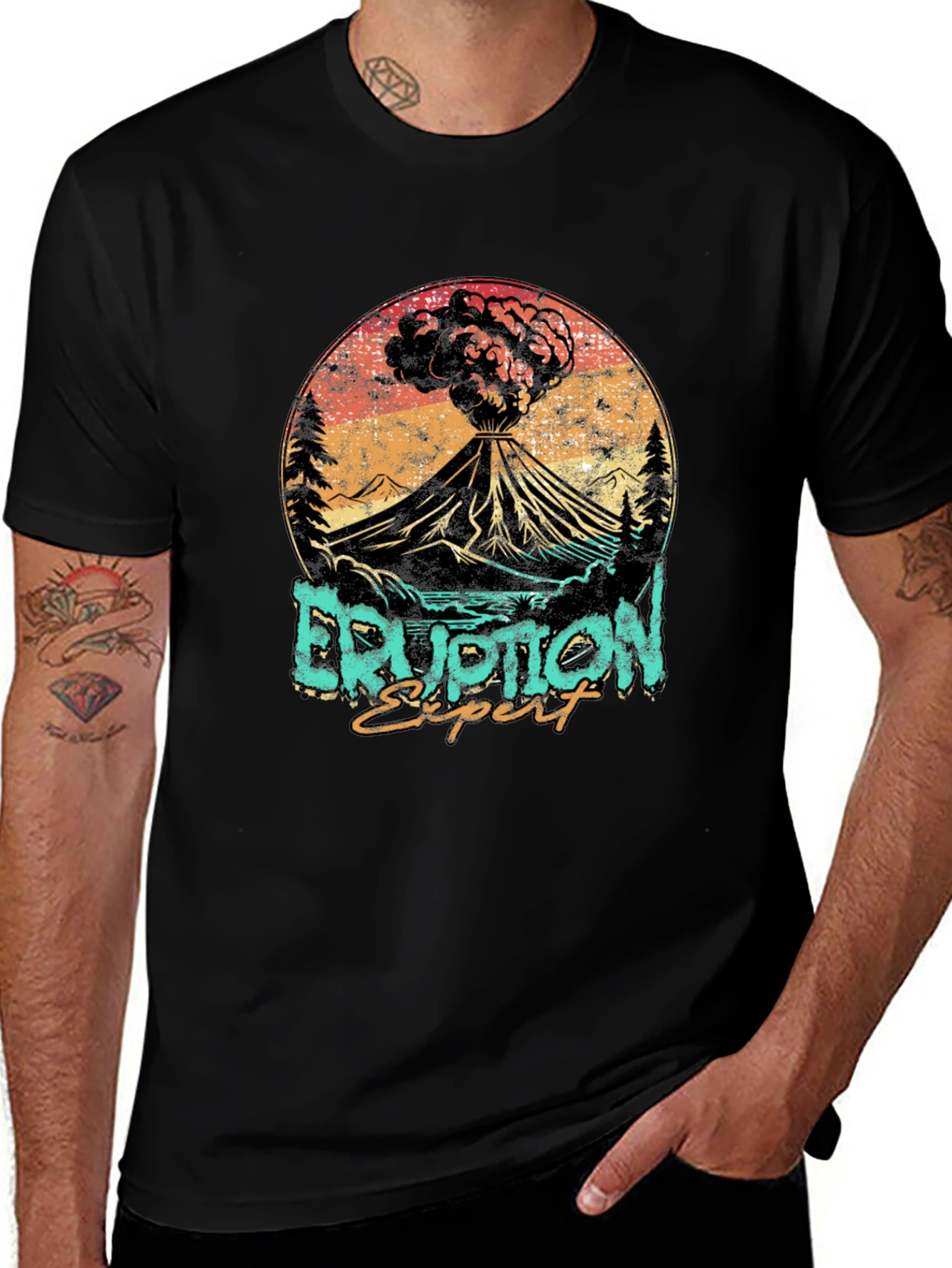 Variant 3 of Eruption Expert Graphic Tee - Volcano Design