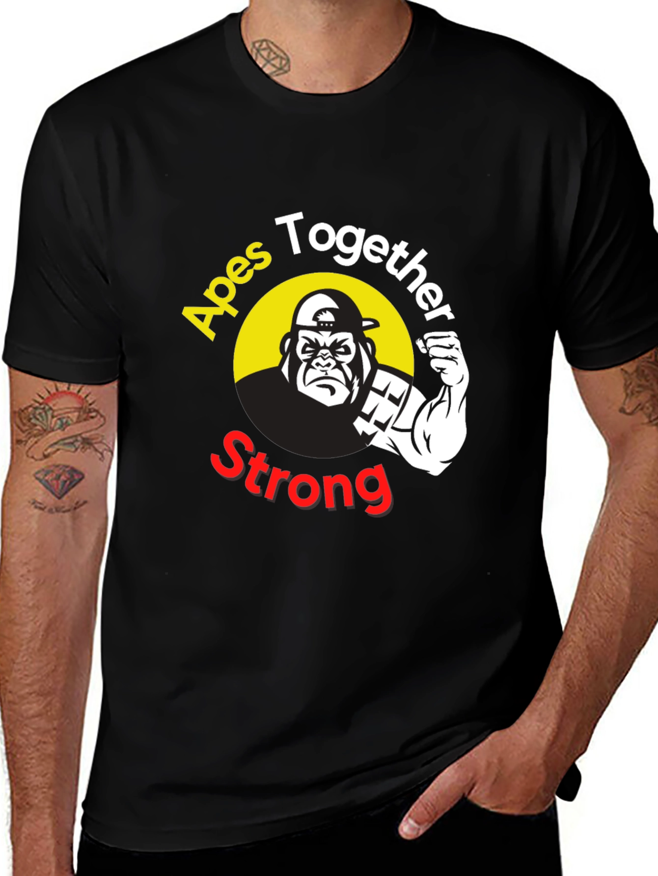 Variant 12 of Apes Together Strong Graphic T-Shirt - Black