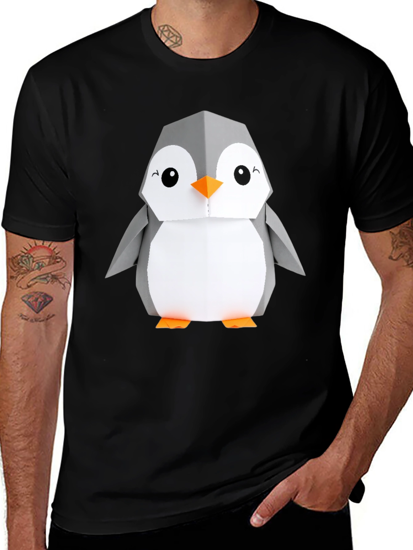 Variant 21 of Geometric Penguin Graphic Tee - Casual Style