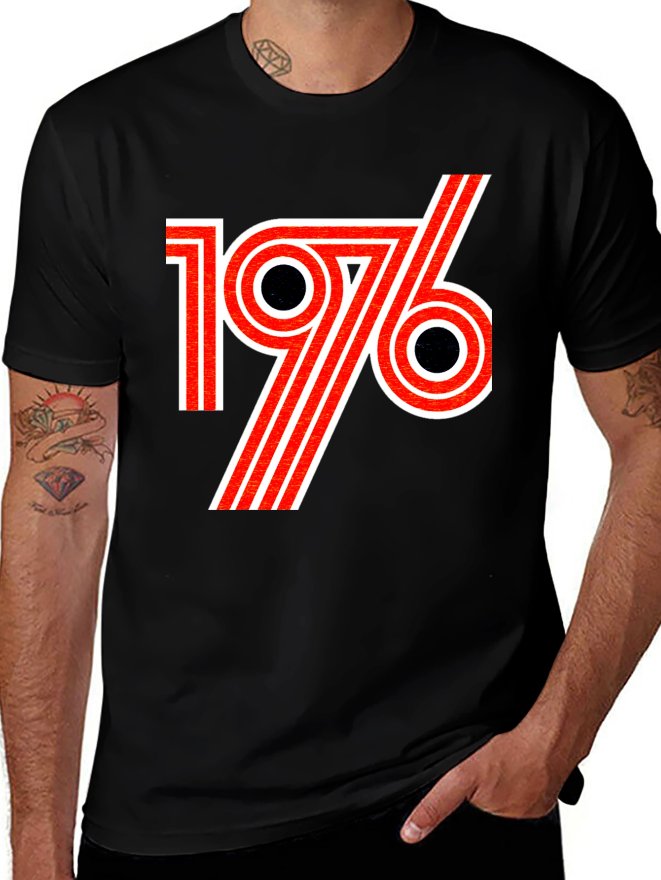 Variant 16 of Retro 1976 Graphic T-Shirt - Black