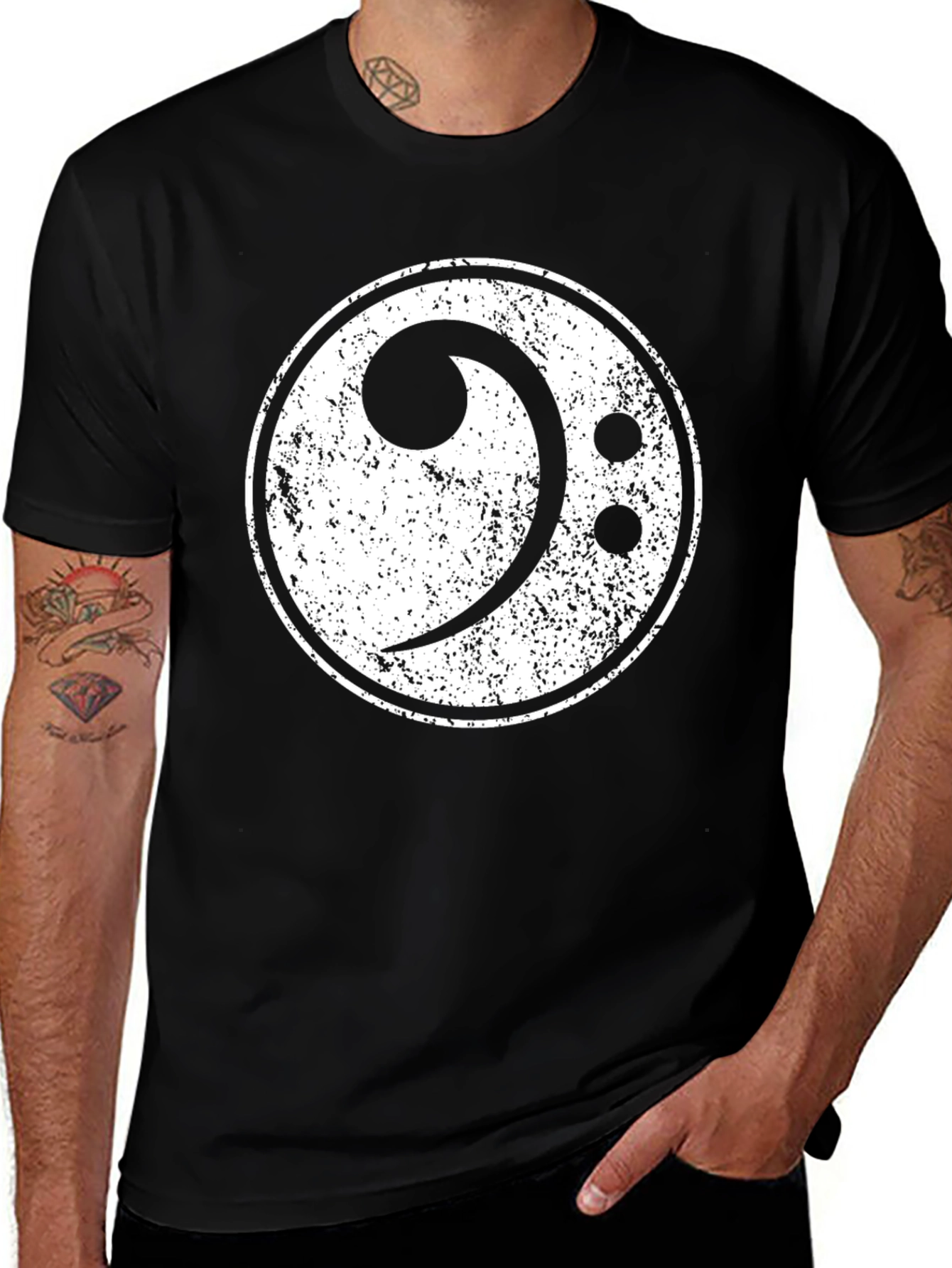 Variant 12 of Bass Clef T-Shirt - Music Lover's Tee