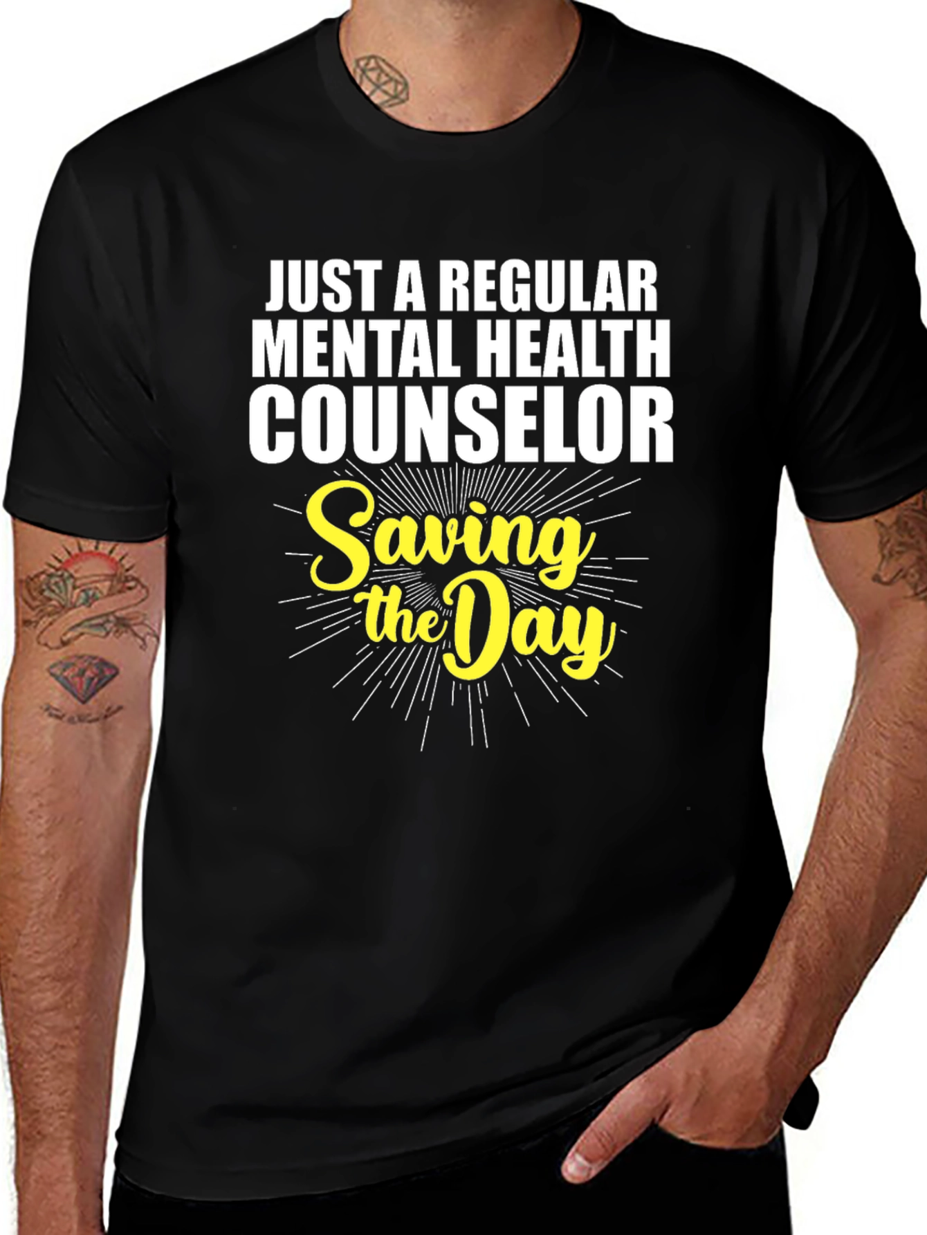 Variant 10 of Mental Health Counselor Saving the Day T-Shirt