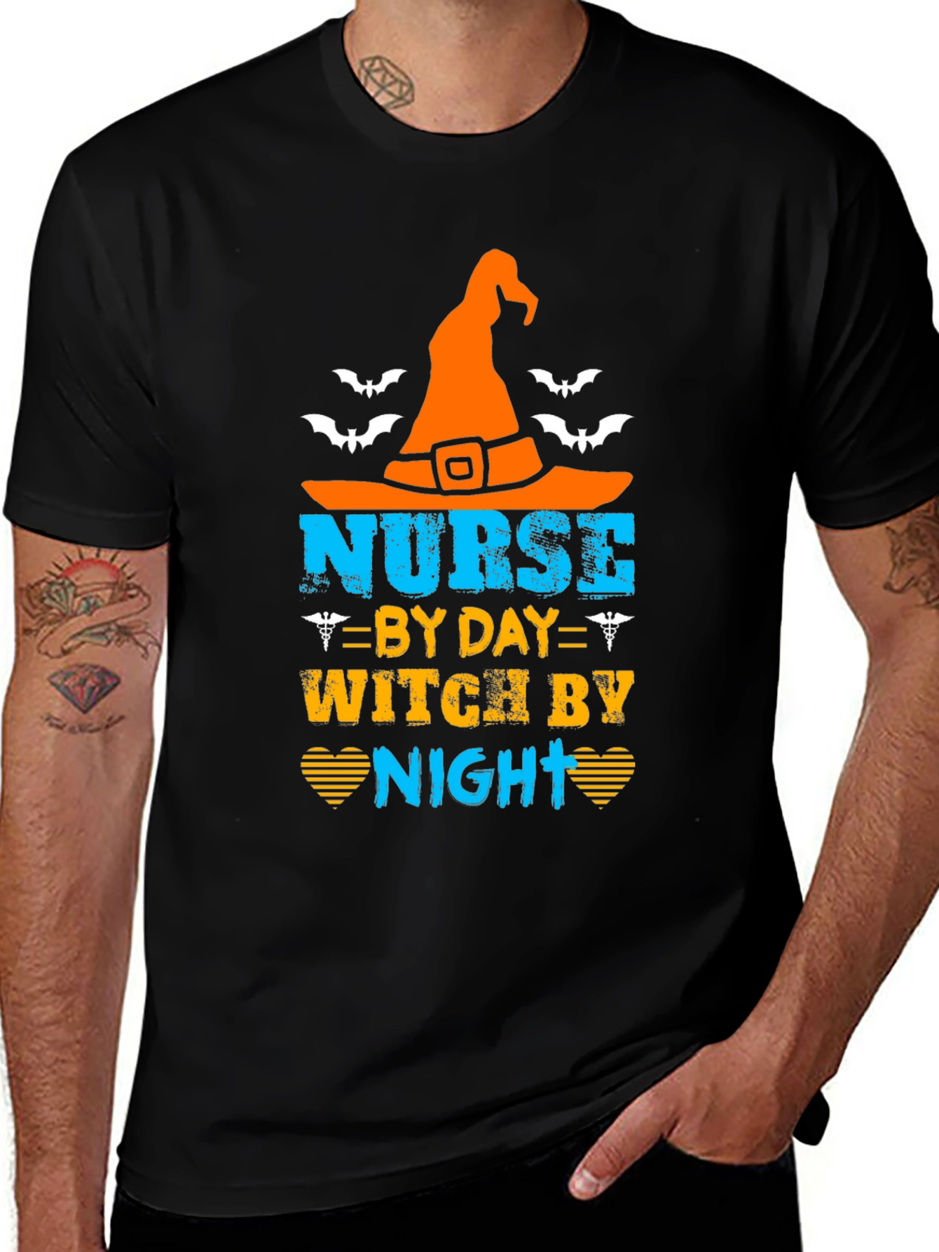 Nurse By Day Witch By Night Halloween T-Shirt