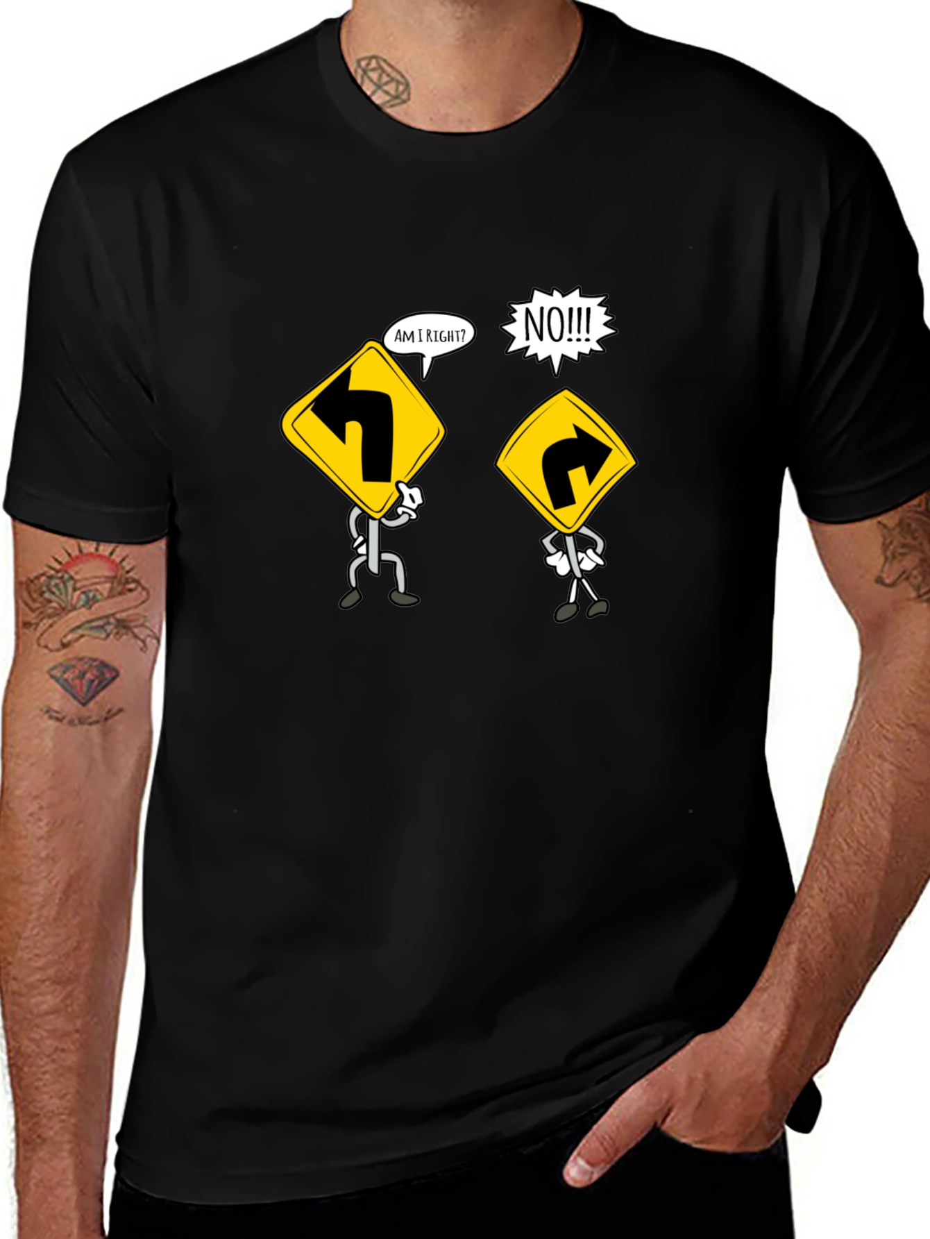 Variant 7 of Funny Road Signs T-Shirt - Am I Right? Humor Tee