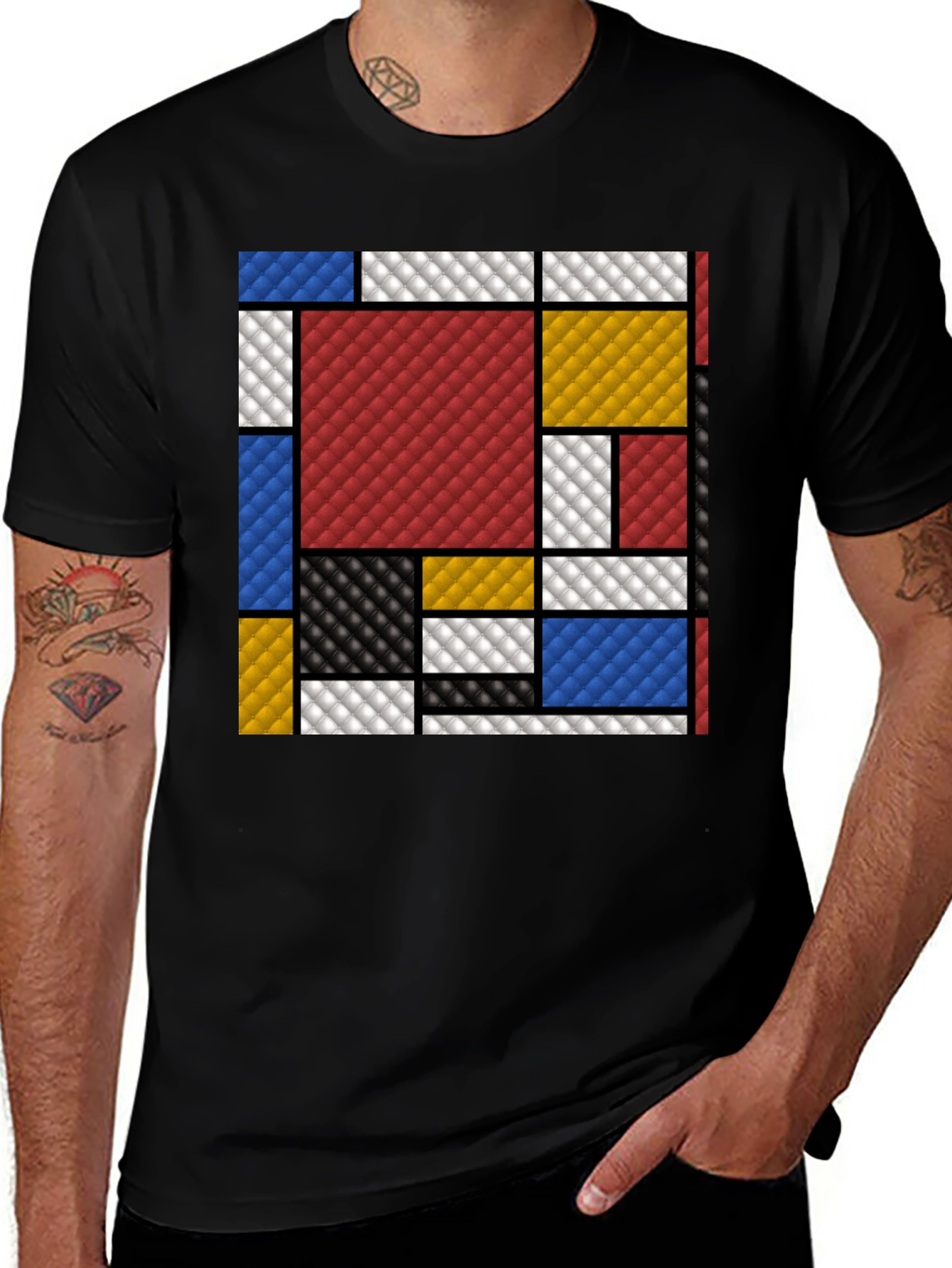 Variant 28 of Mondrian Style Graphic Tee - Artistic Streetwear
