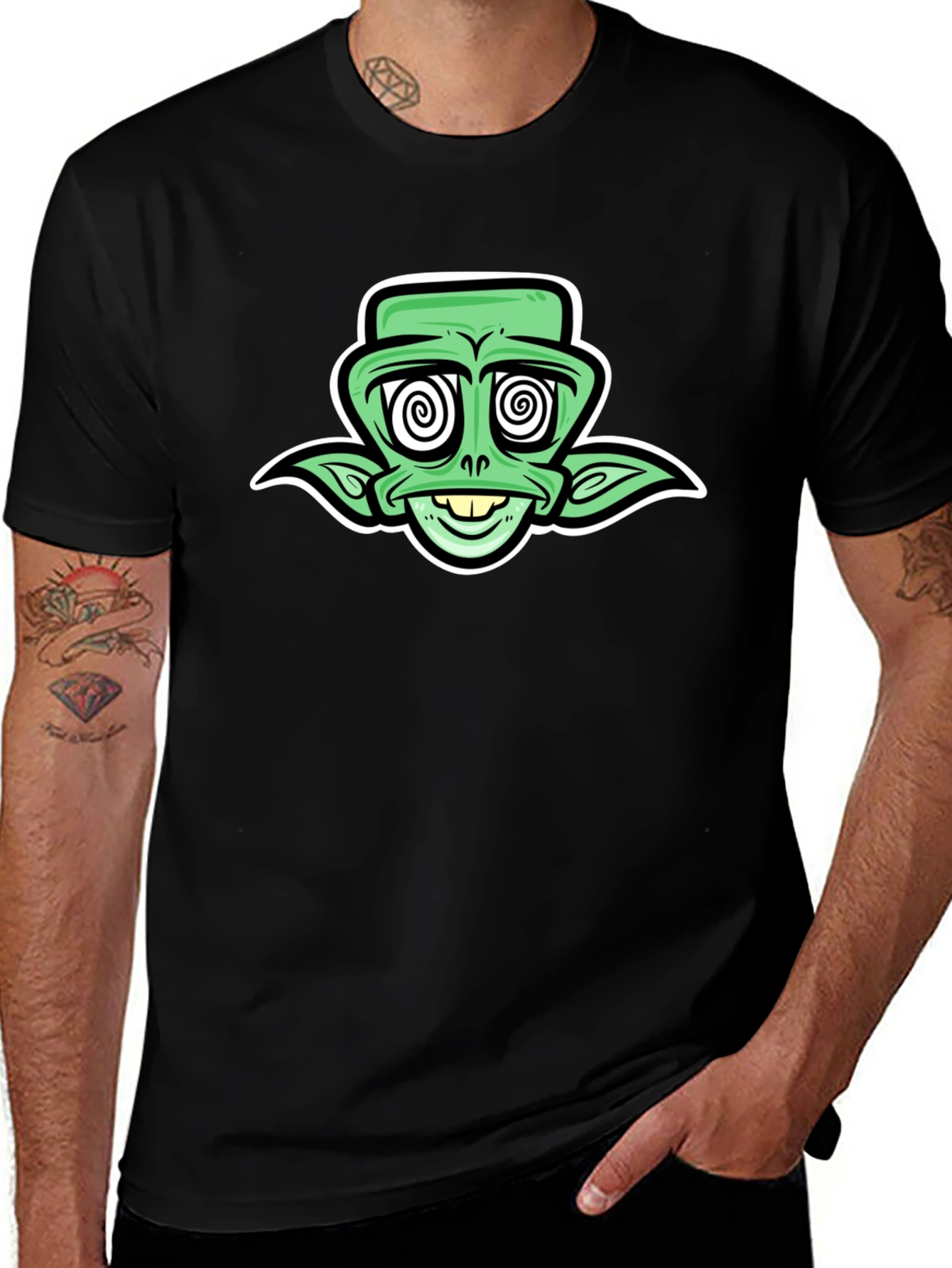 Groovy Alien Graphic Tee - Black