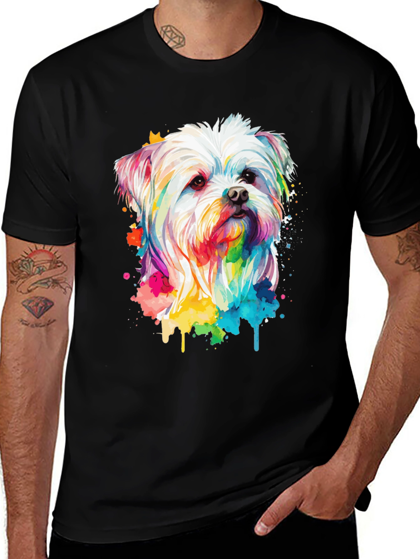 Black Rainbow Dog T-Shirt main image