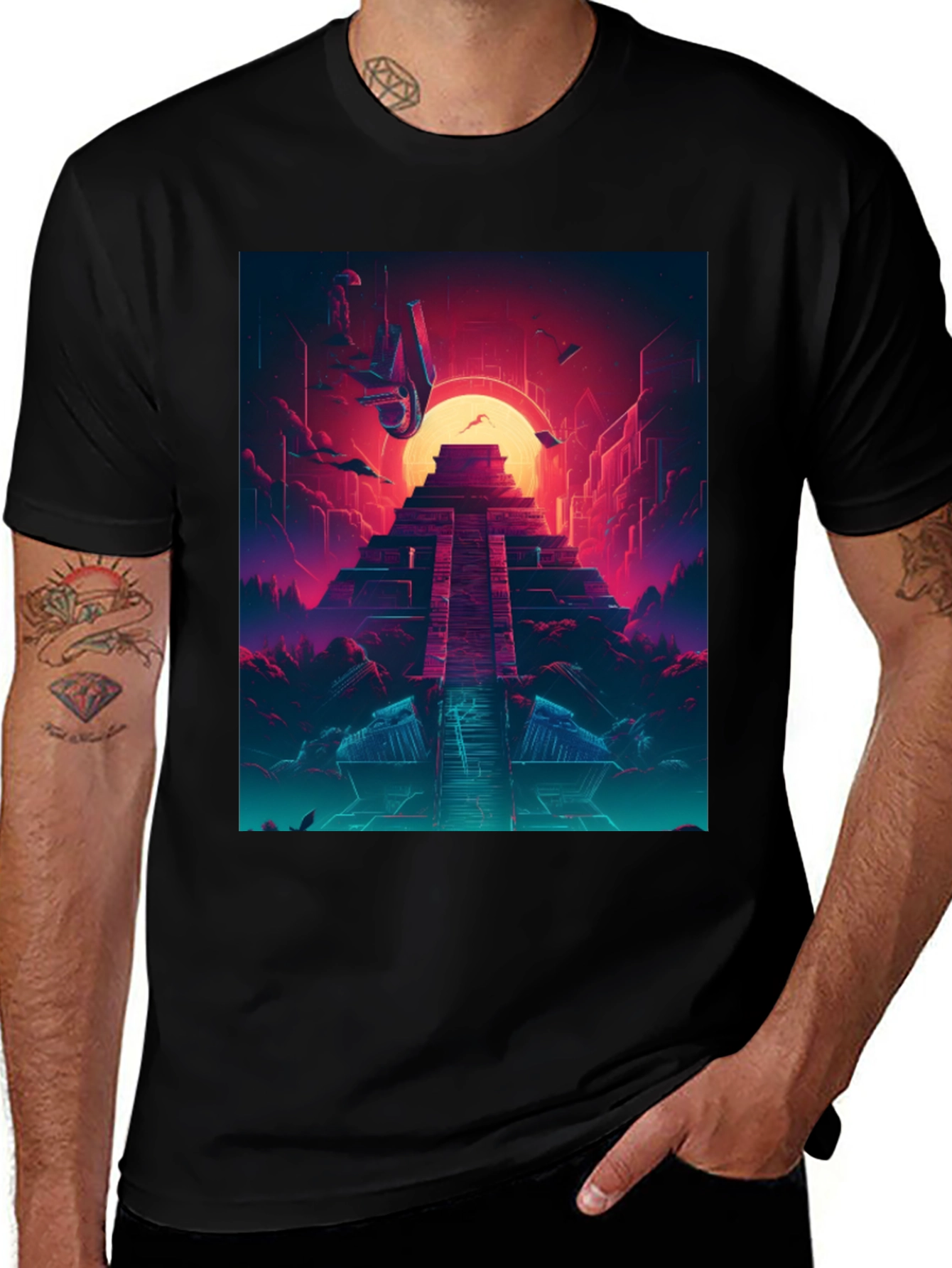 Variant 5 of Cyberpunk Pyramid T-Shirt