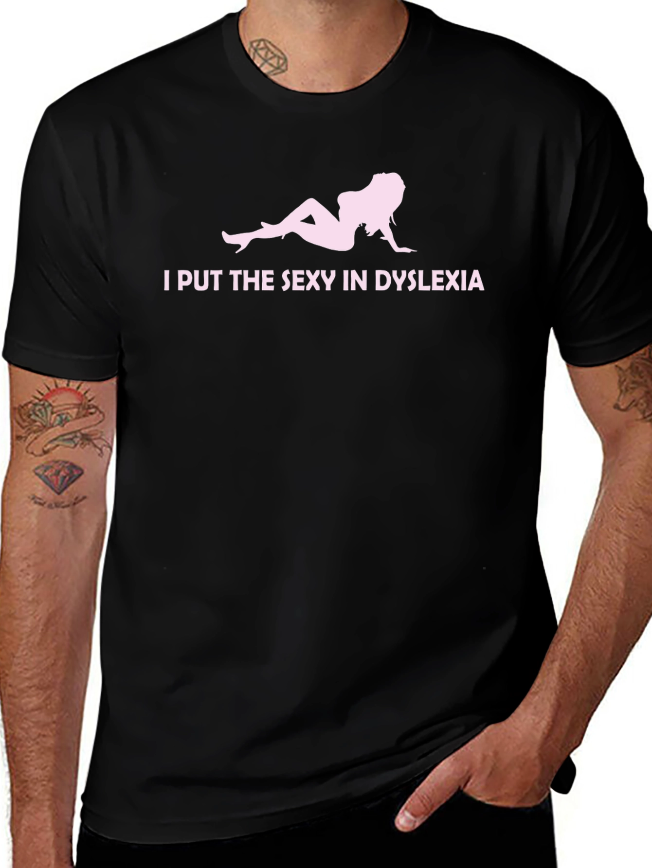Variant 20 of Sexy Dyslexia Black T-Shirt