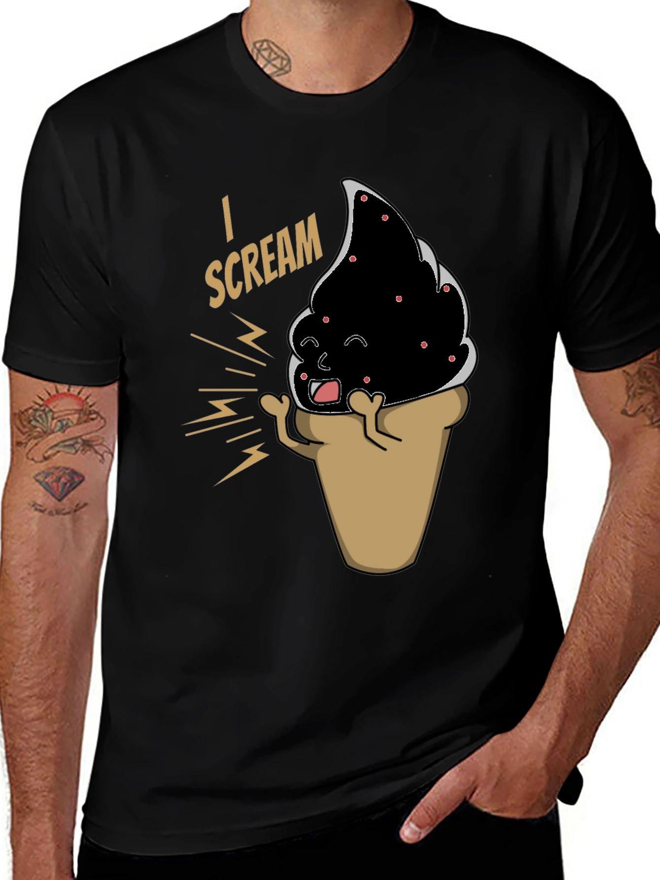 Variant 17 of I Scream T-Shirt - Funny Ice Cream Cone Graphic Tee
