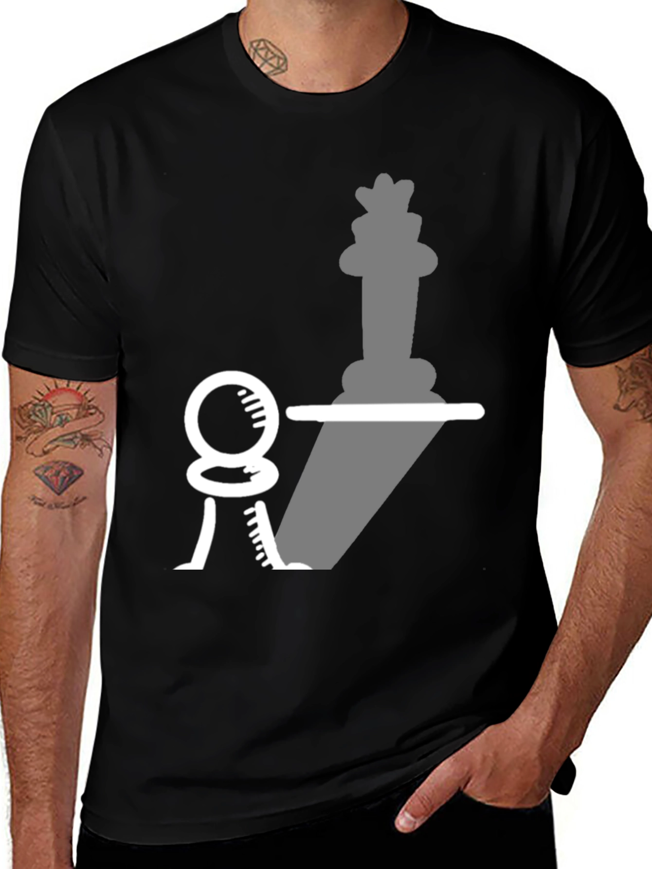 Variant 22 of Chess Piece Shadow T-Shirt - Pawn to King