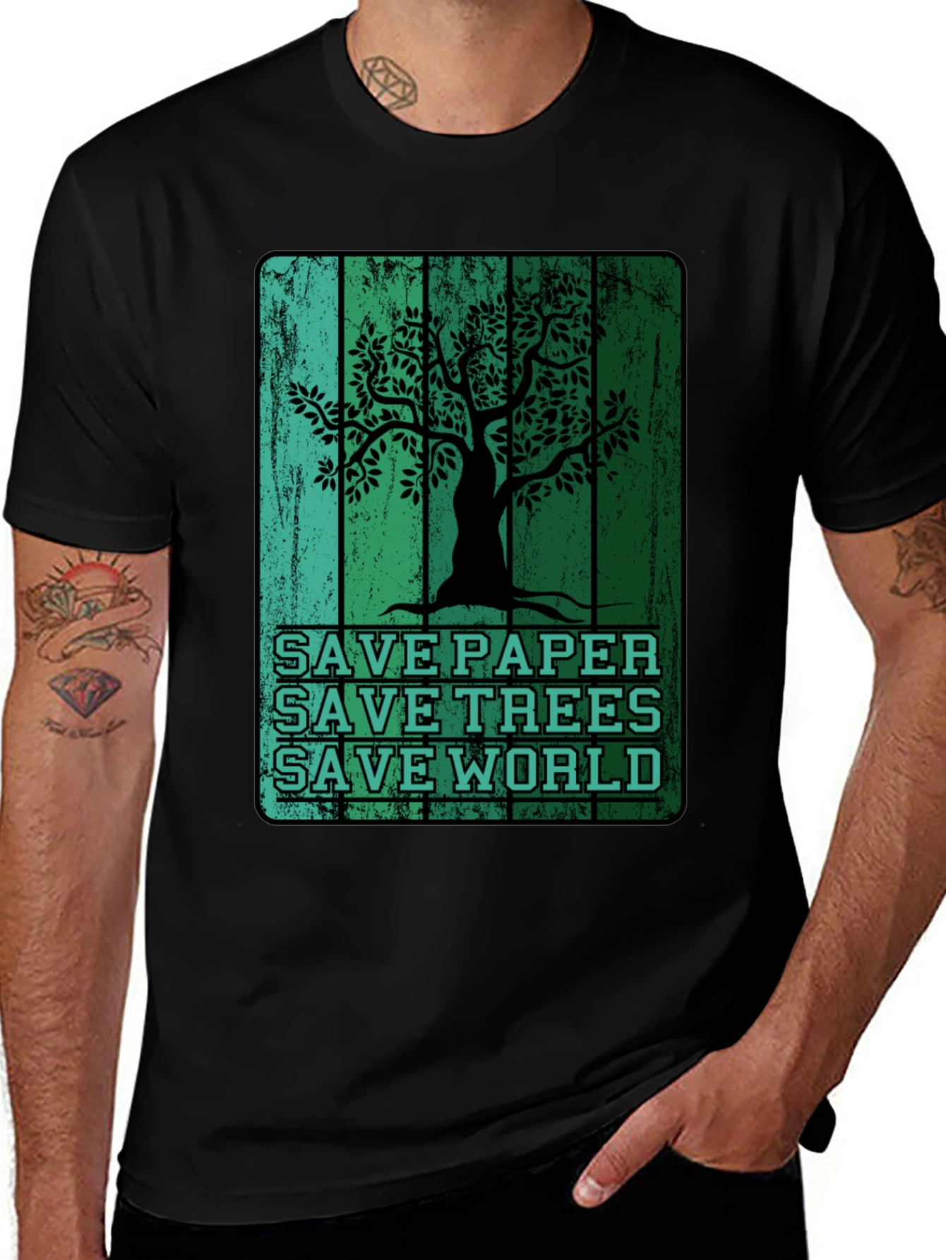 Variant 25 of Eco-Friendly Save Paper Save Trees Graphic T-Shirt