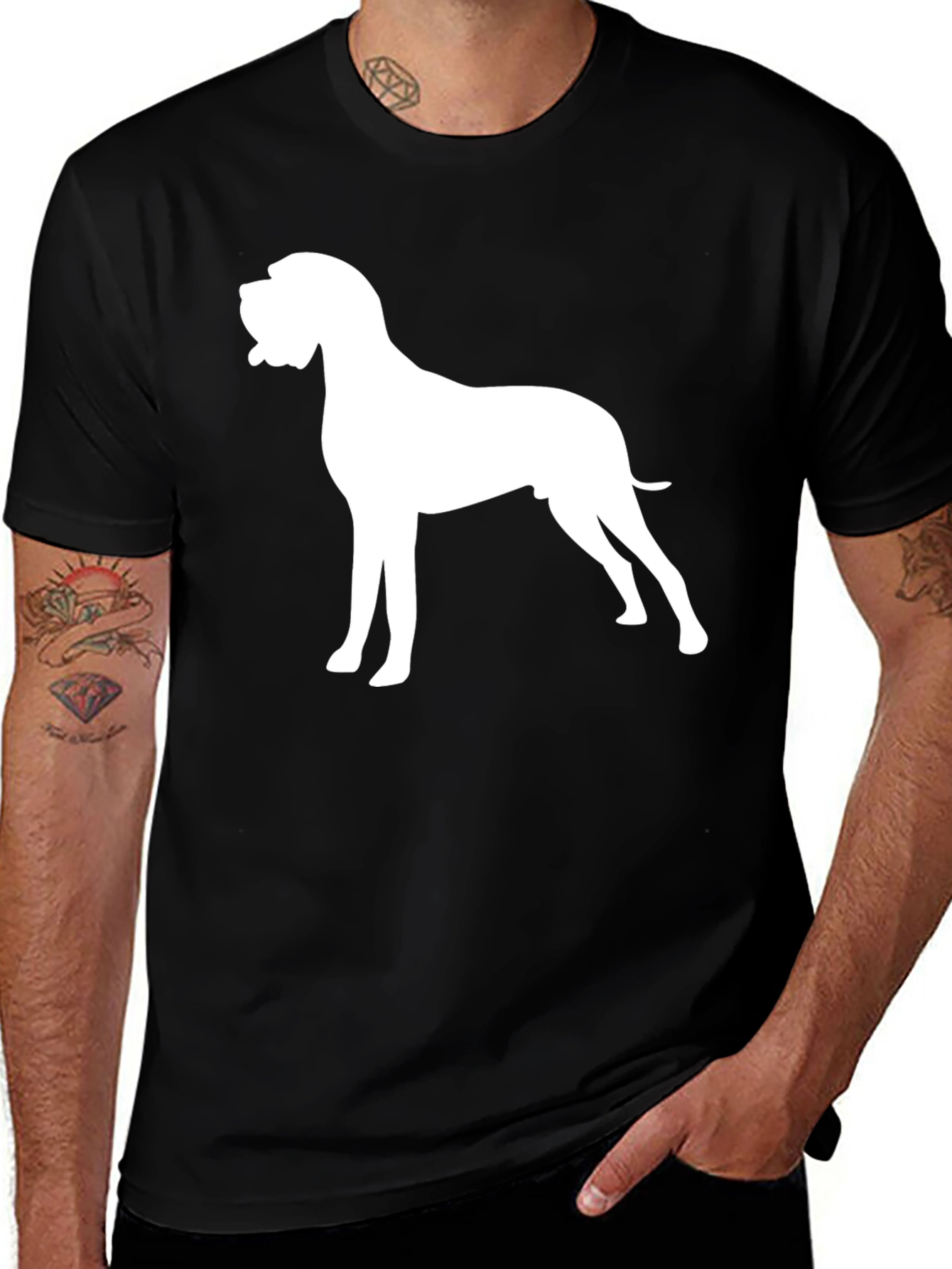 Variant 17 of Dog Silhouette Graphic Tee - Classic Black