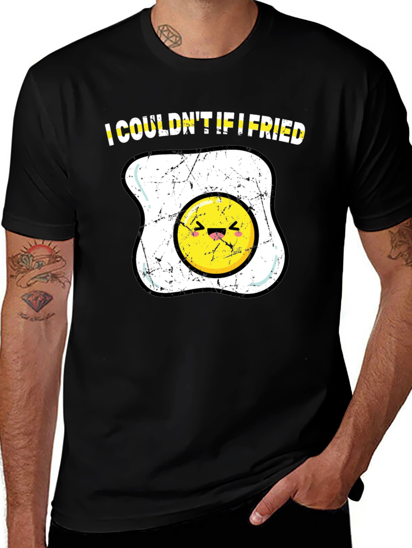 Variant 13 of I Couldn't If I Fried T-Shirt Funny Egg Cartoon