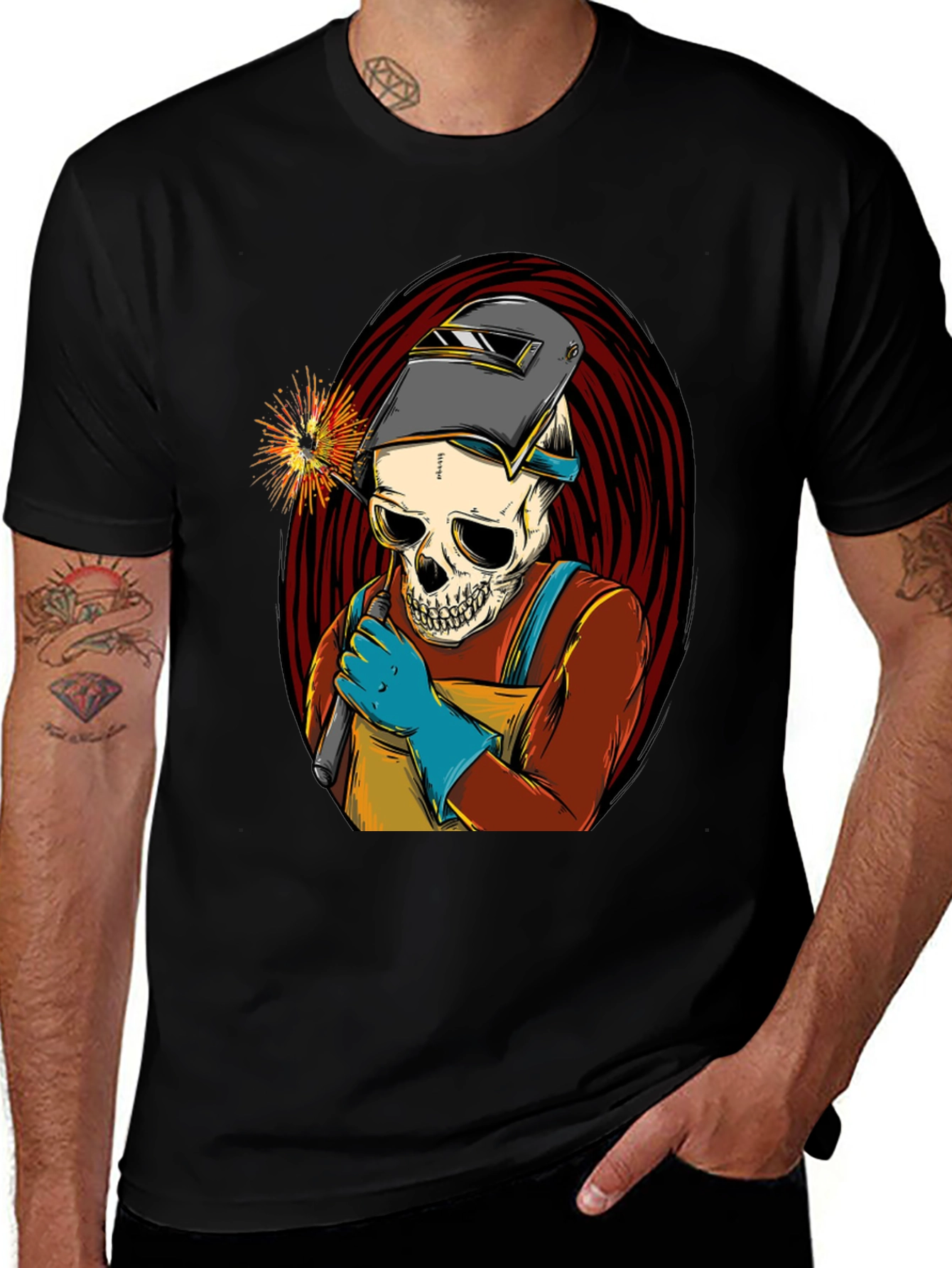 Variant 25 of Welder Skull T-Shirt - Cool Graphic Tee
