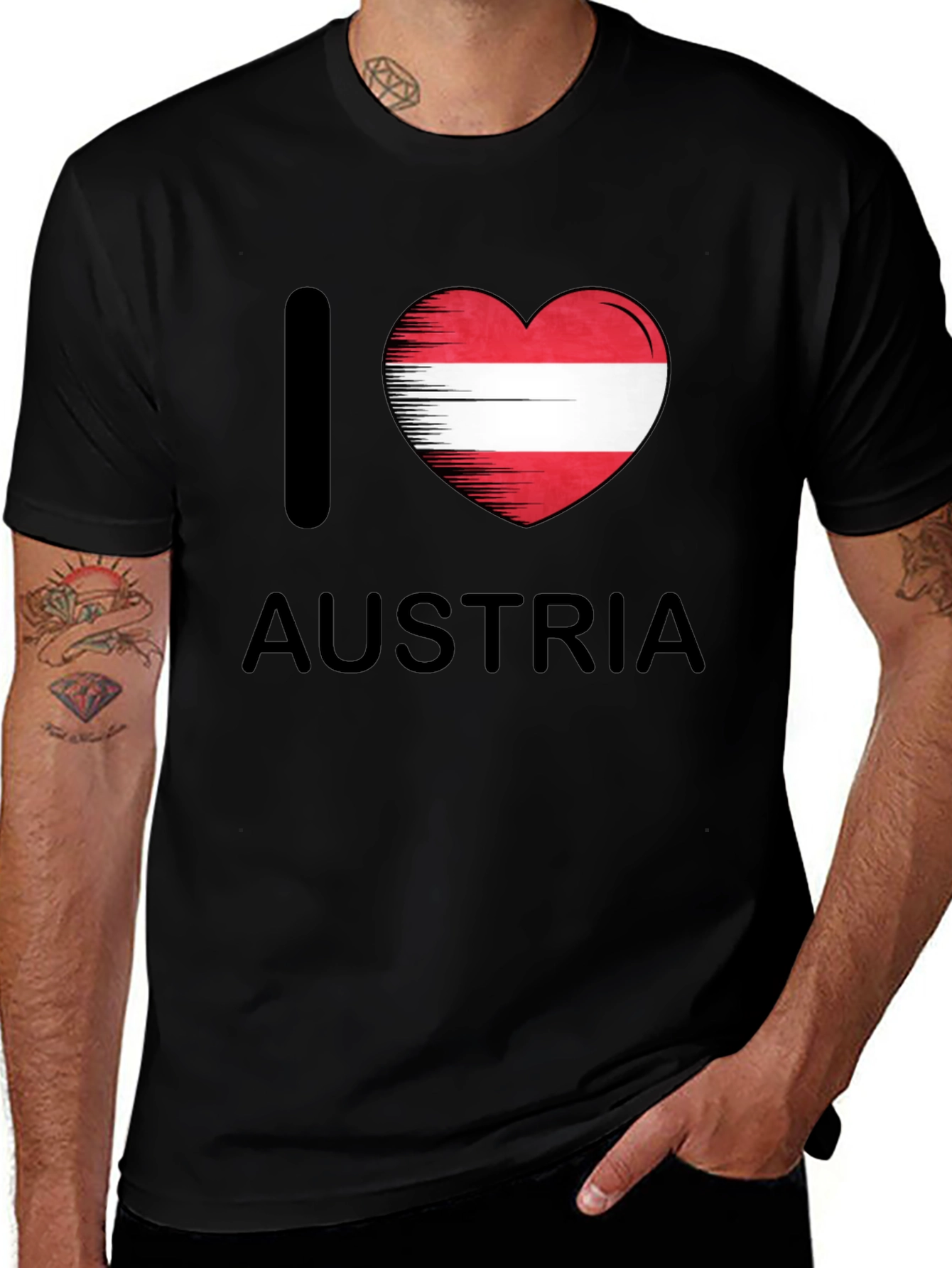 I Love Austria T-Shirt - Austrian Heart Flag Tee