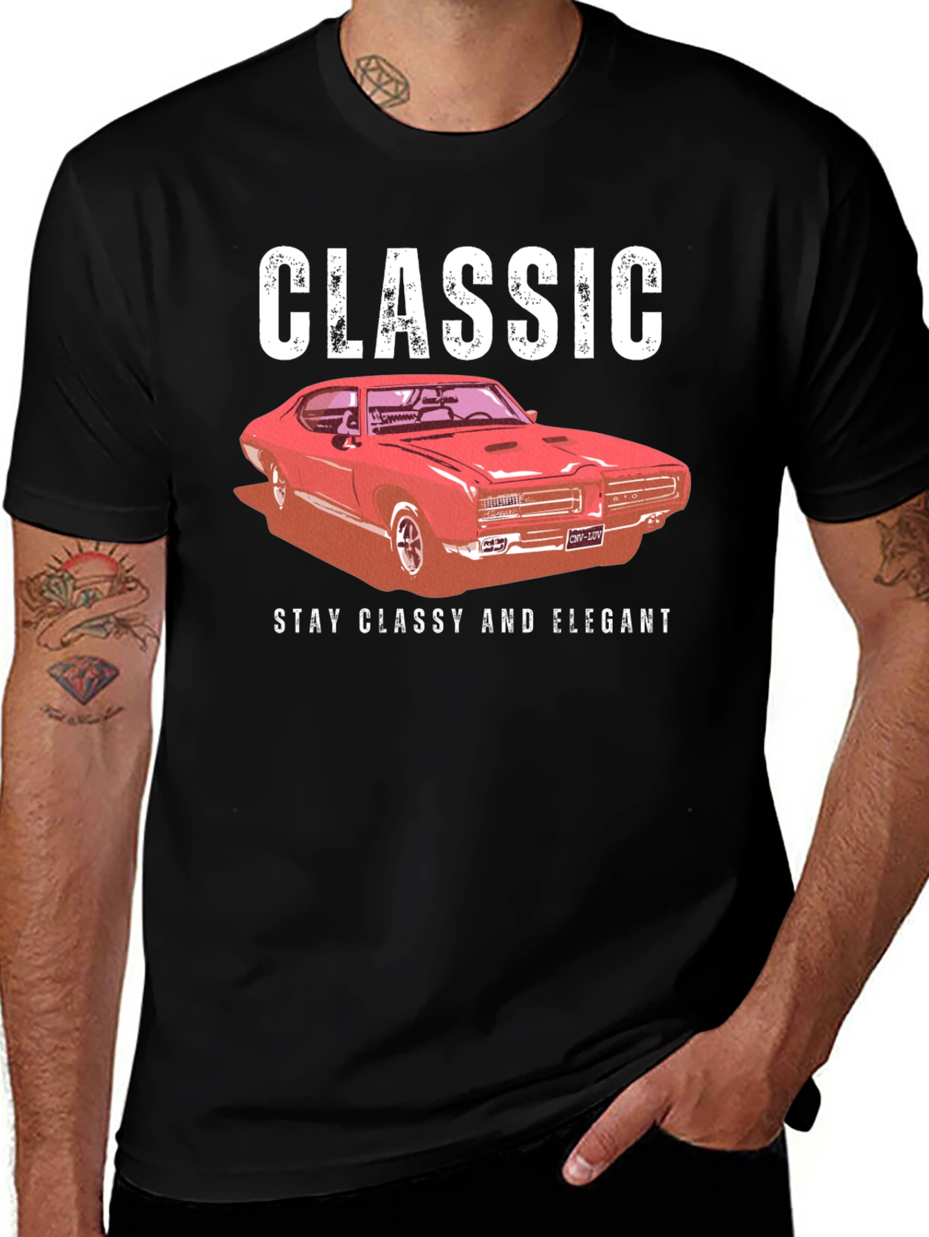 Variant 30 of Classic Car T-Shirt - Stay Classy & Elegant