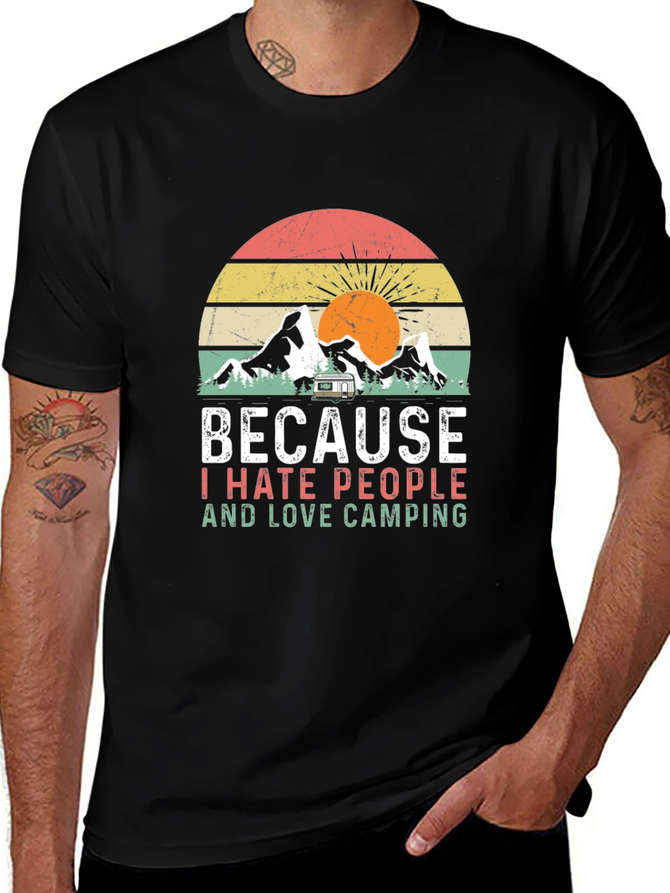 Variant 26 of Because I Hate People & Love Camping T-Shirt