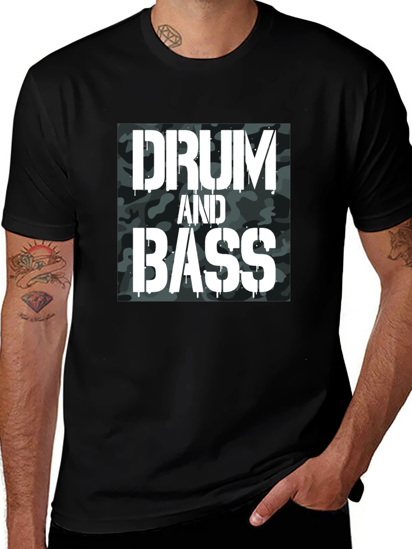 Variant 7 of Drum and Bass Camo Graphic T-Shirt