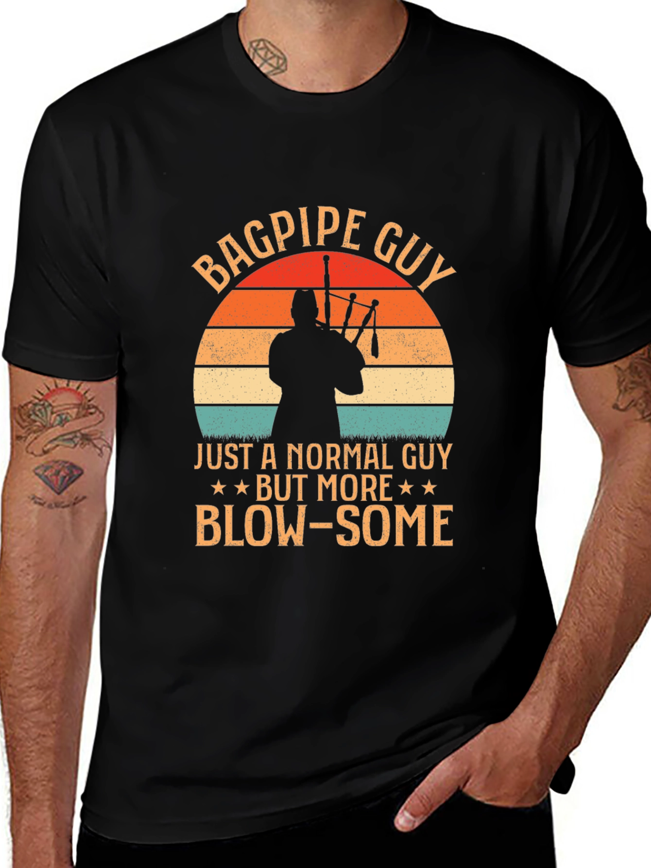 Variant 24 of Bagpipe Guy T-Shirt - Funny Musician Tee