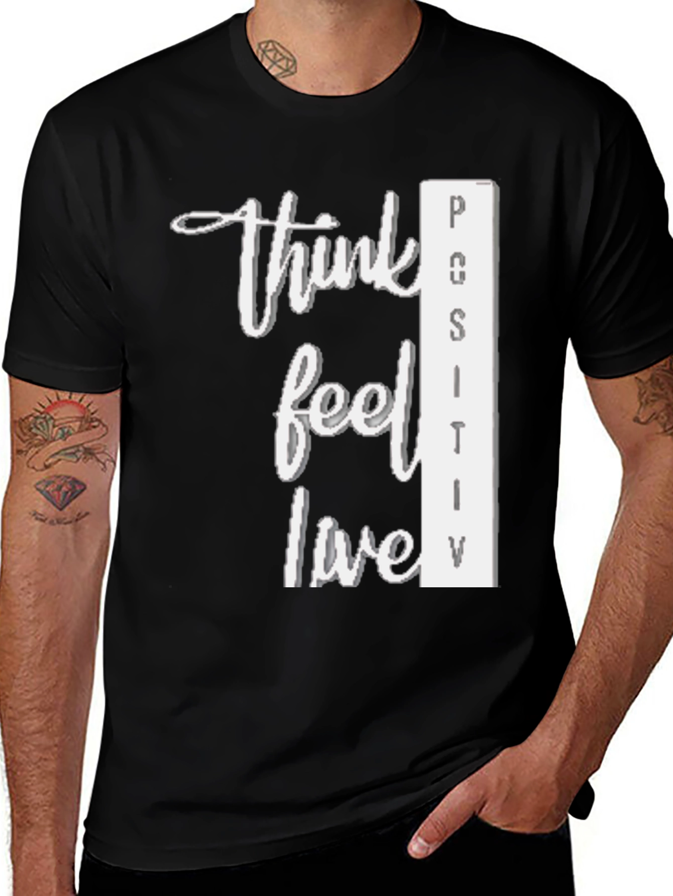 Variant 25 of Positive Vibes Graphic Tee - Think Feel Live