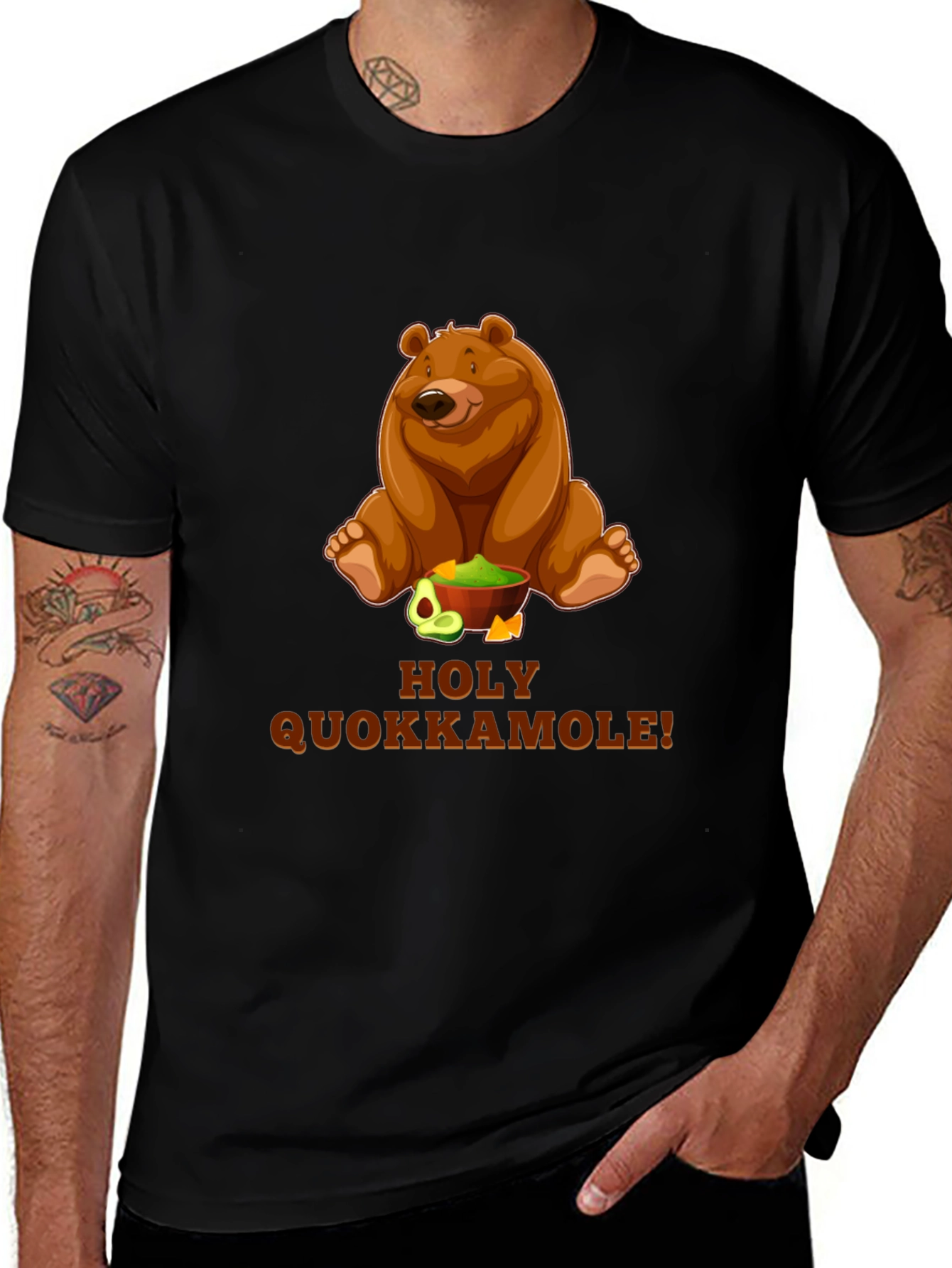 Variant 28 of Holy Quokkamole T-Shirt - Funny Bear & Guacamole Tee