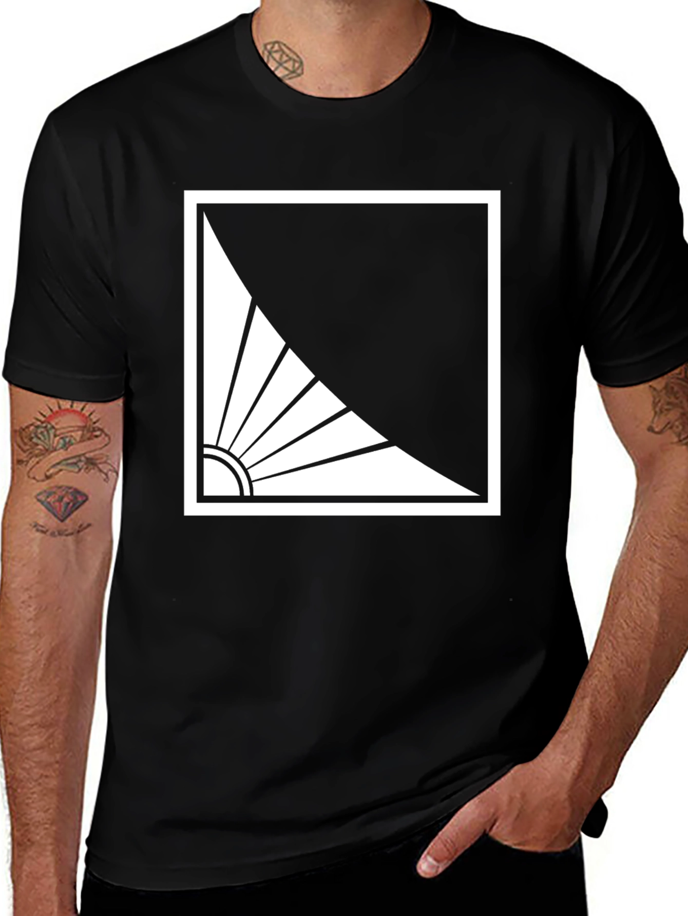 Variant 7 of Abstract Sun Graphic Tee - Modern Style