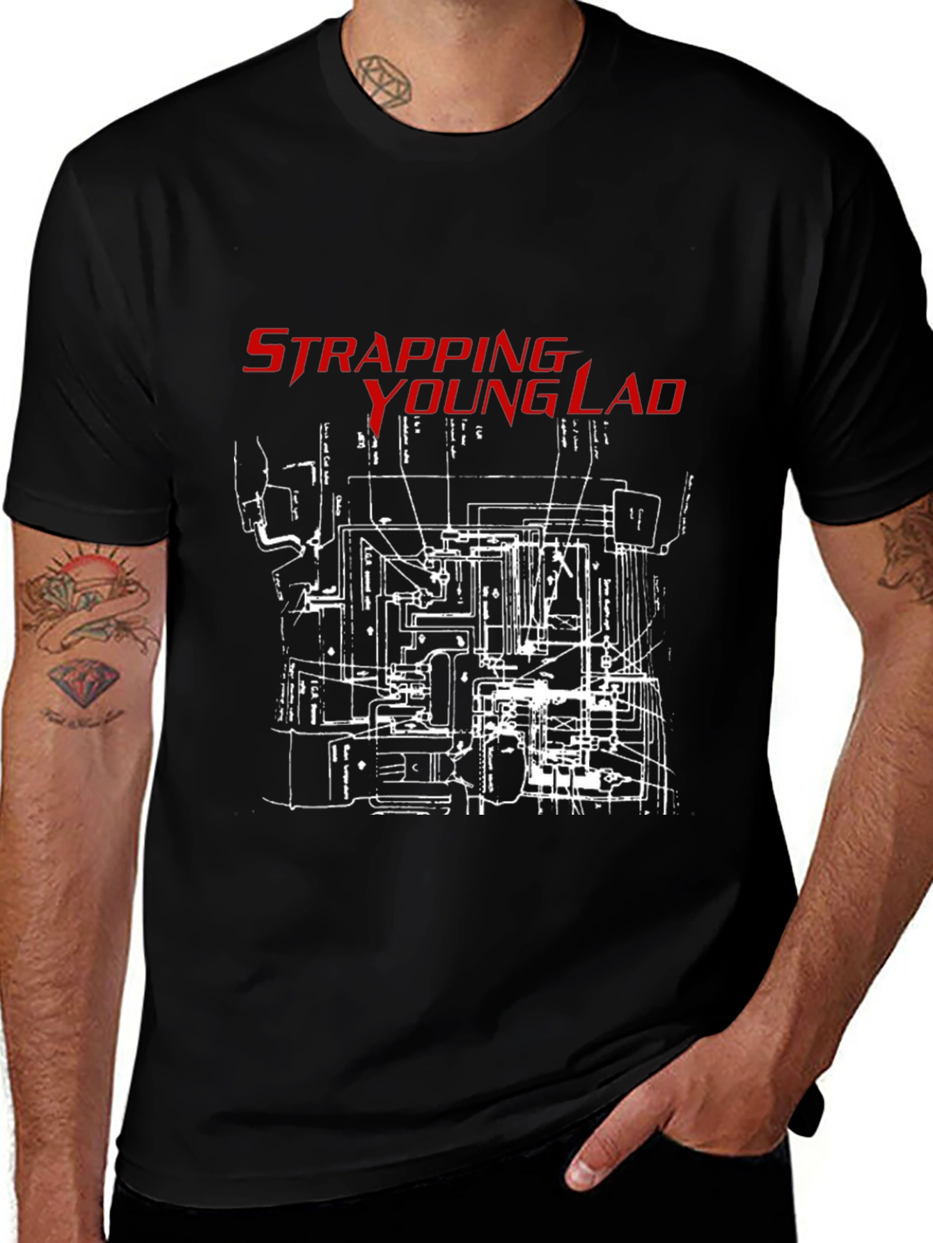 Variant 7 of Strapping Young Lad Graphic T-Shirt - Black