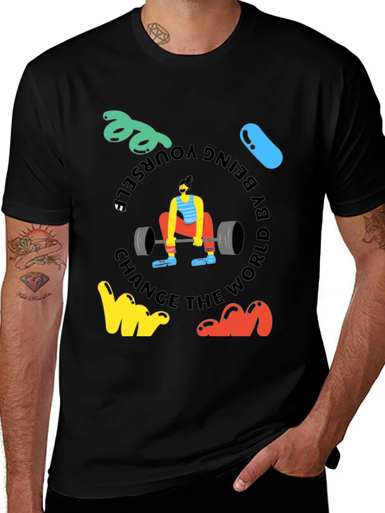 Variant 23 of Unique Graphic T-Shirt - Be Yourself, Change the World