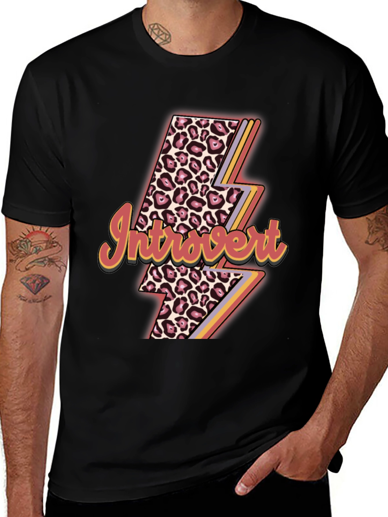 Introvert Leopard Lightning Bolt T-Shirt