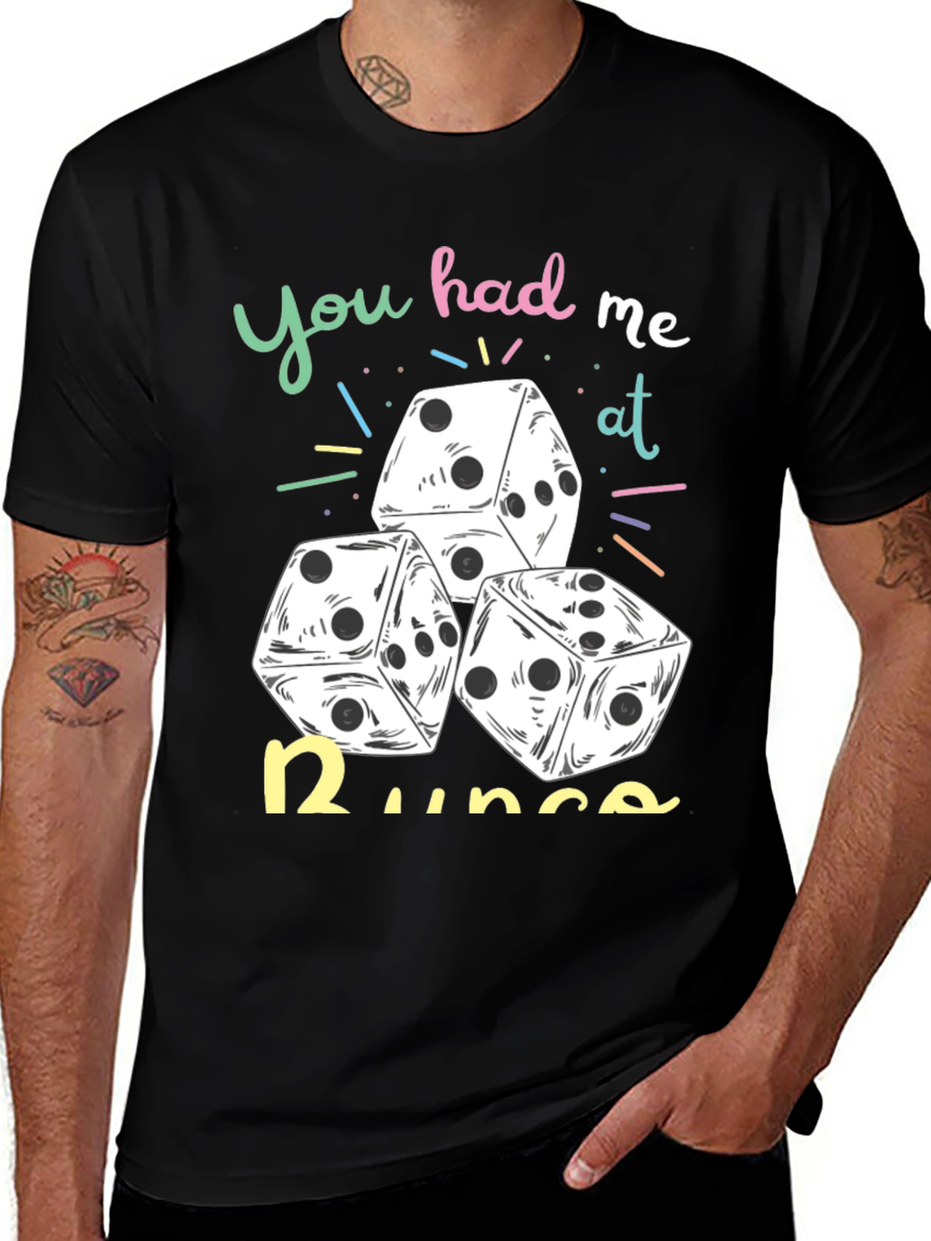 Variant 6 of Dice Graphic Tee: You Had Me At Runs!